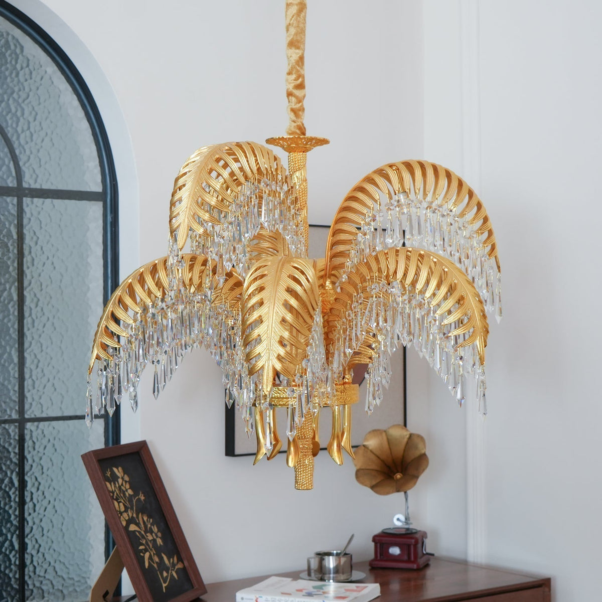 Kilwen Regal Brass Crystal Chandelier