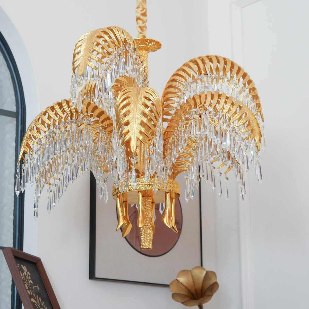 Kilwen Regal Brass Crystal Chandelier