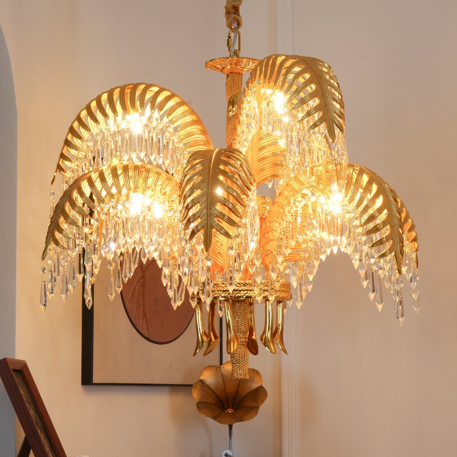 Kilwen Regal Brass Crystal Chandelier
