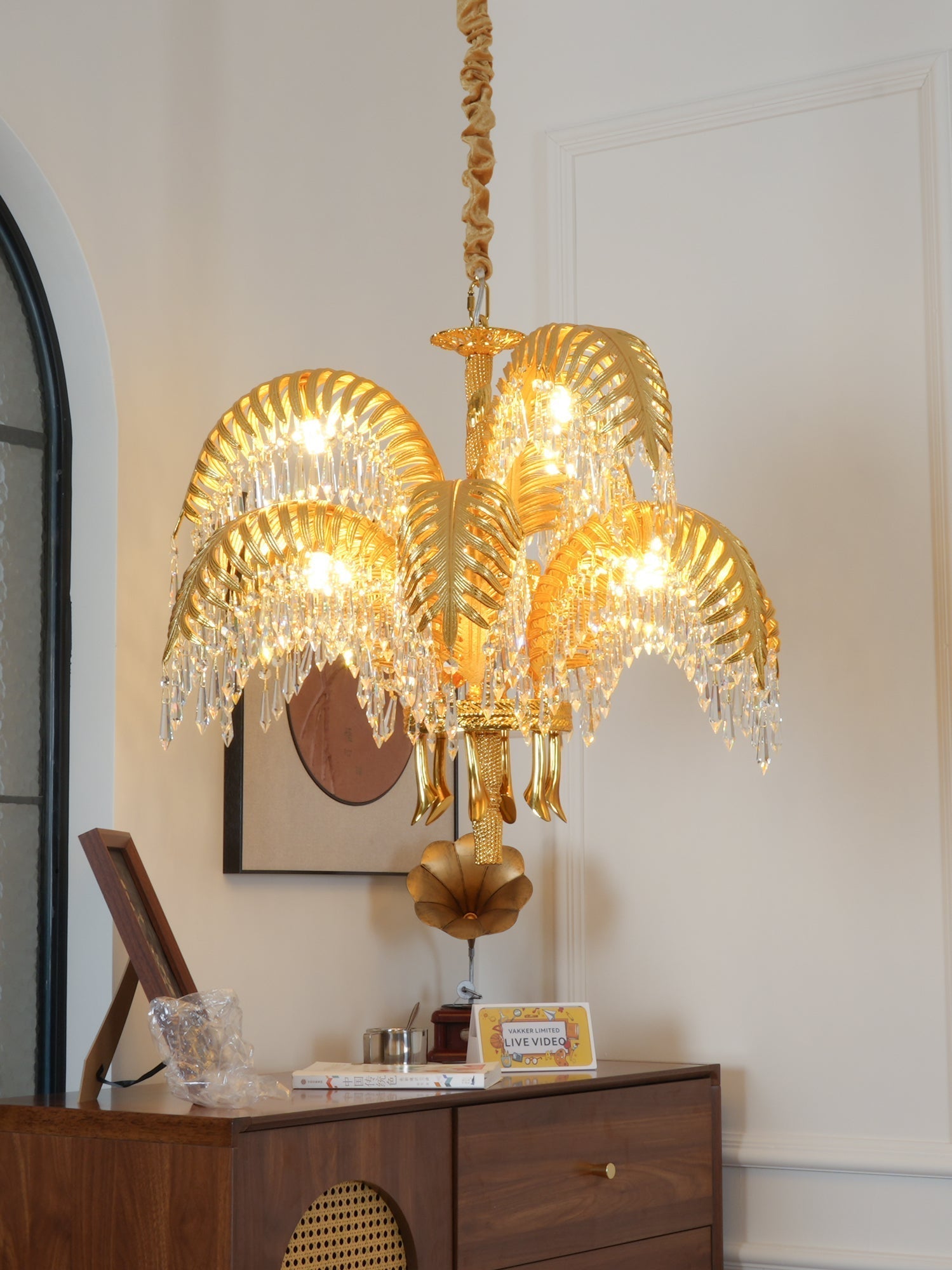 Odoraris Regal Brass Crystal Chandelier - Neutral Decor
