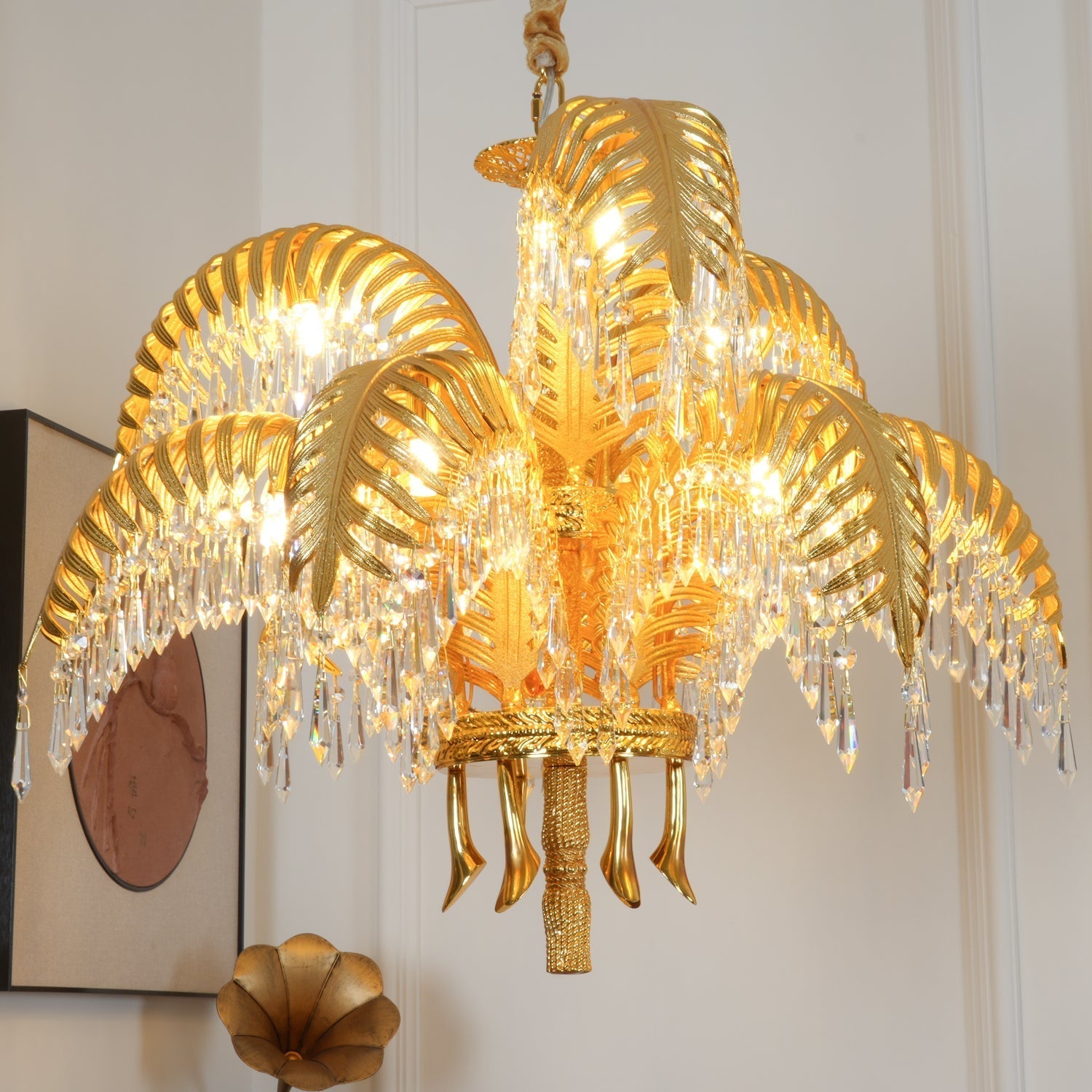 Odoraris Regal Brass Crystal Chandelier - Neutral Decor