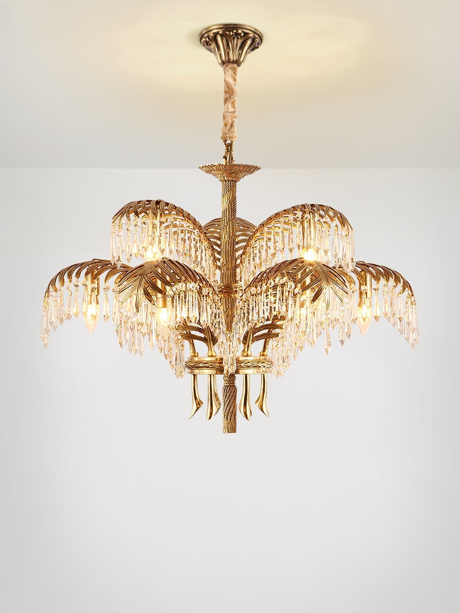 Kilwen Regal Brass Crystal Chandelier