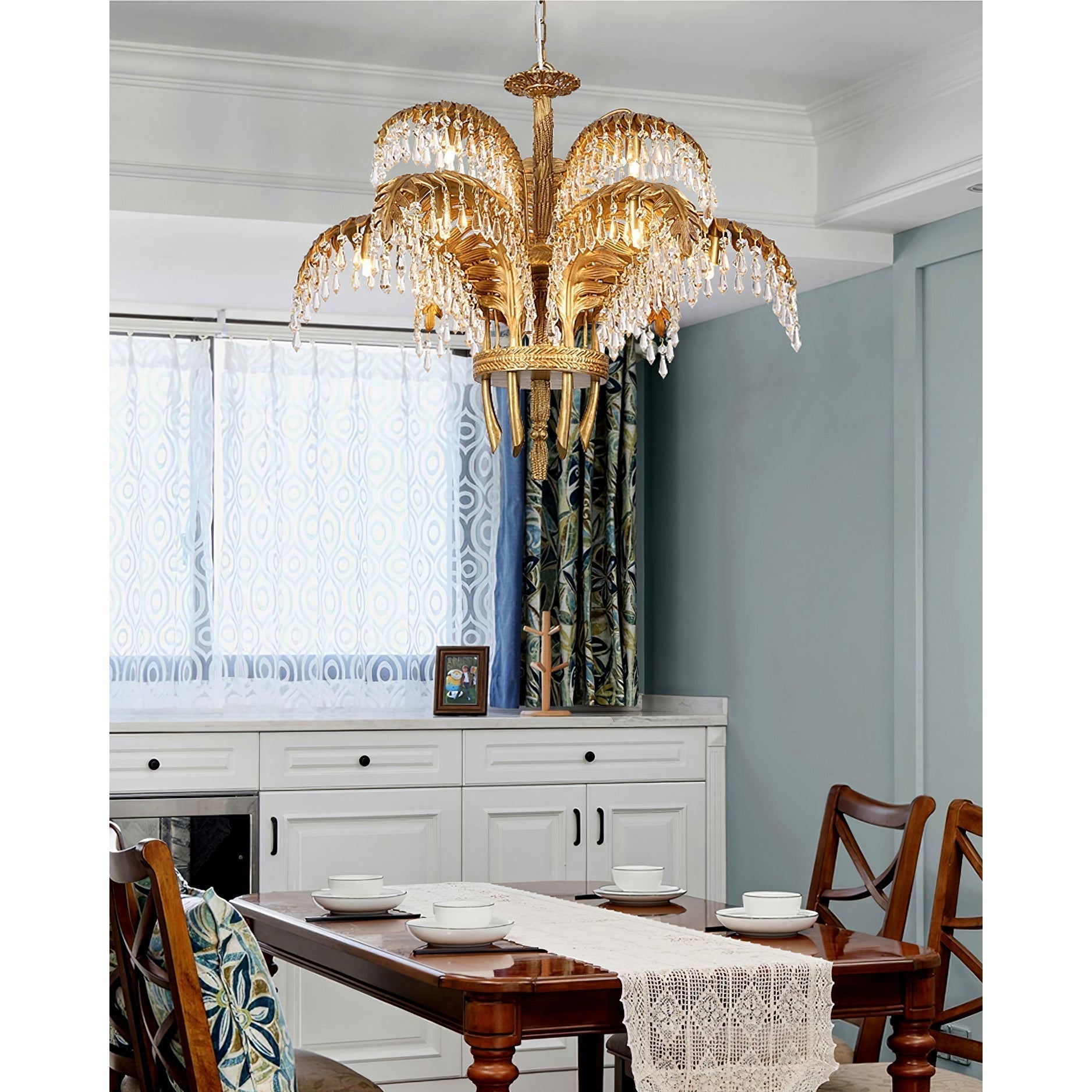 Kilwen Regal Brass Crystal Chandelier