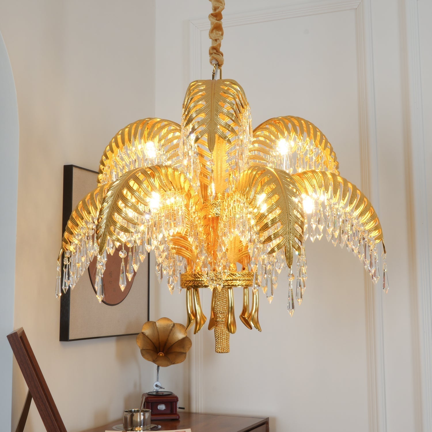 Kilwen Regal Brass Crystal Chandelier