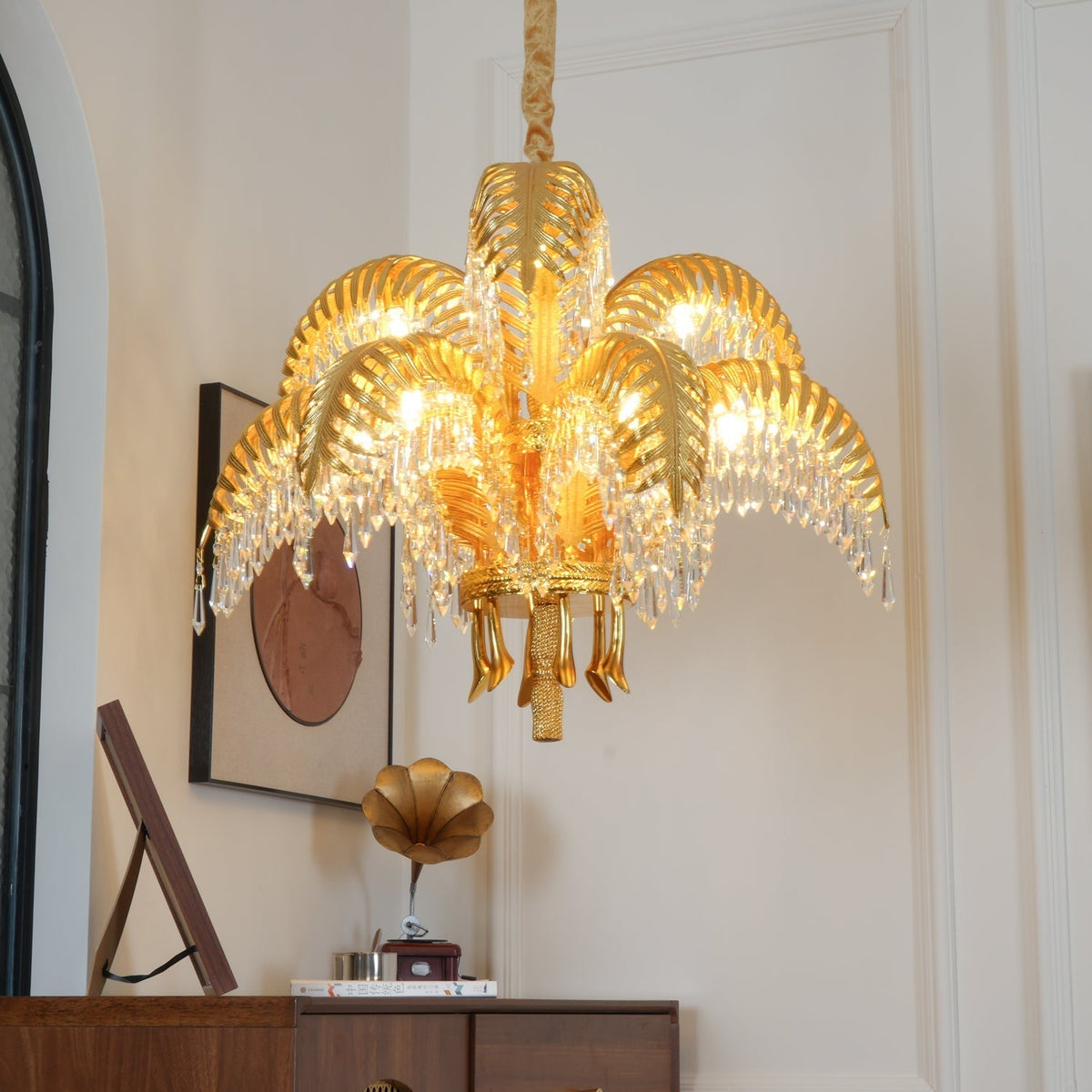 Kilwen Regal Brass Crystal Chandelier
