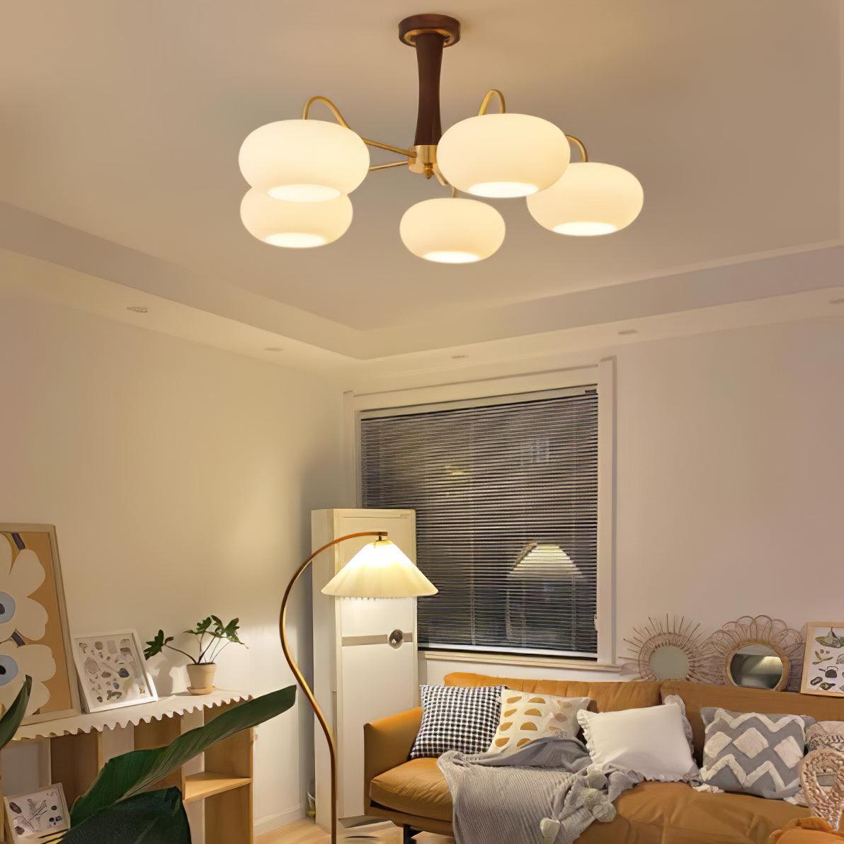 Fiorella Vintage Brass Wooden Chandelier