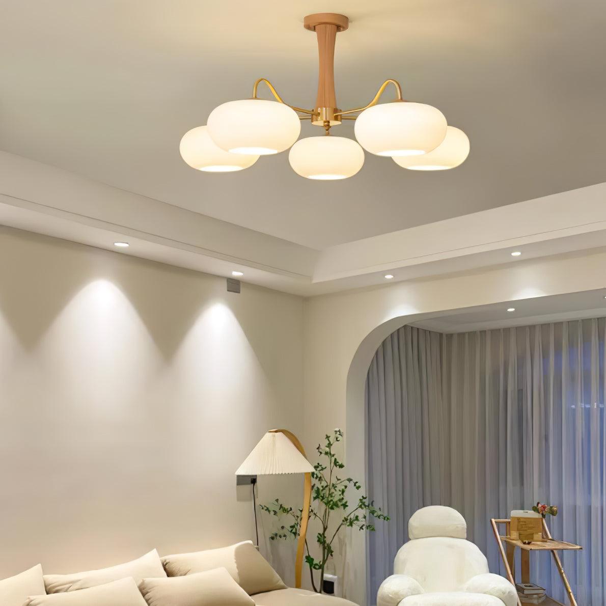 Lustra Chandelier Brass Wooden Persimmon - Neutral Decor