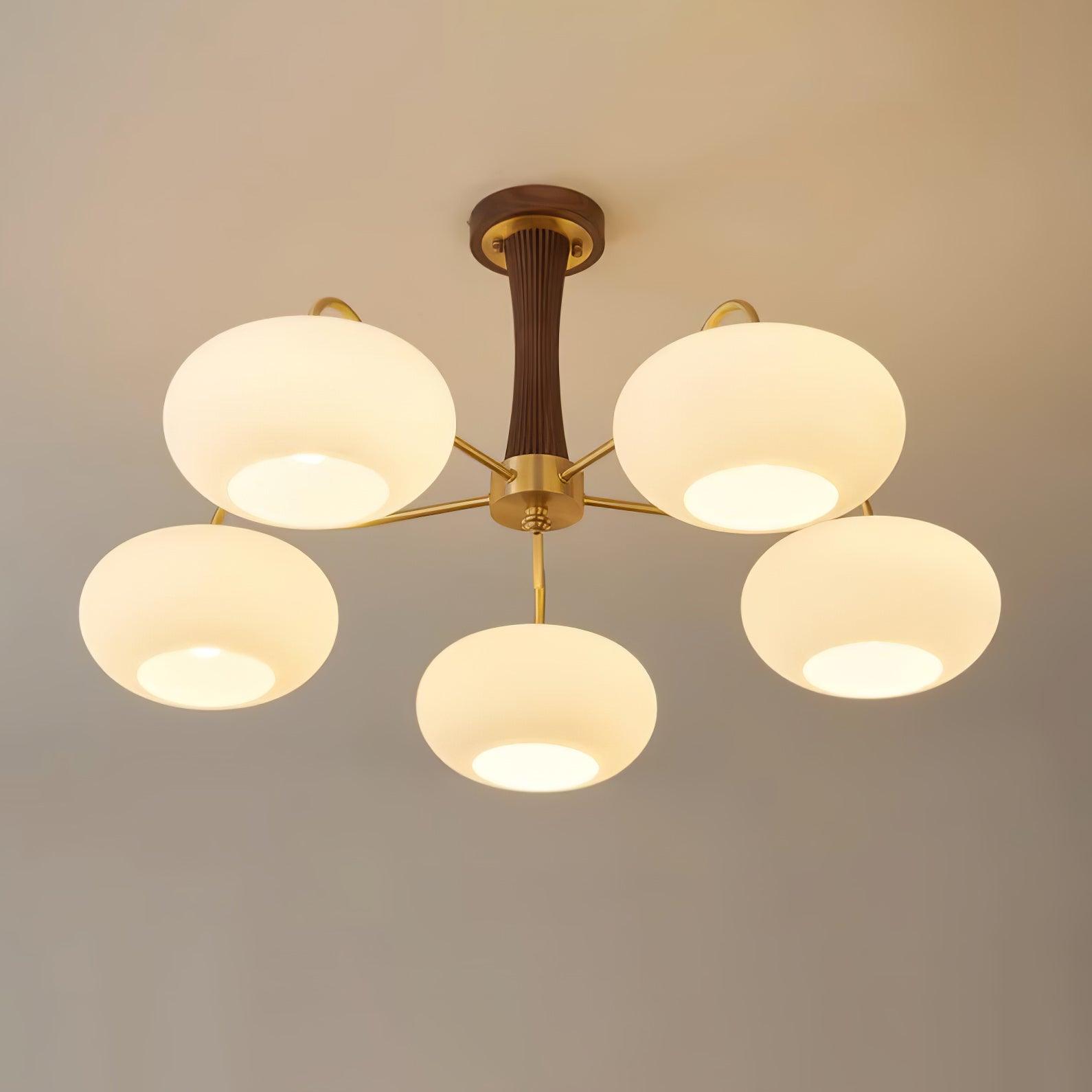 Fiorella Vintage Brass Wooden Chandelier