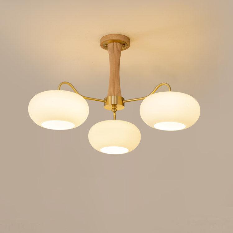 Fiorella Vintage Brass Wooden Chandelier