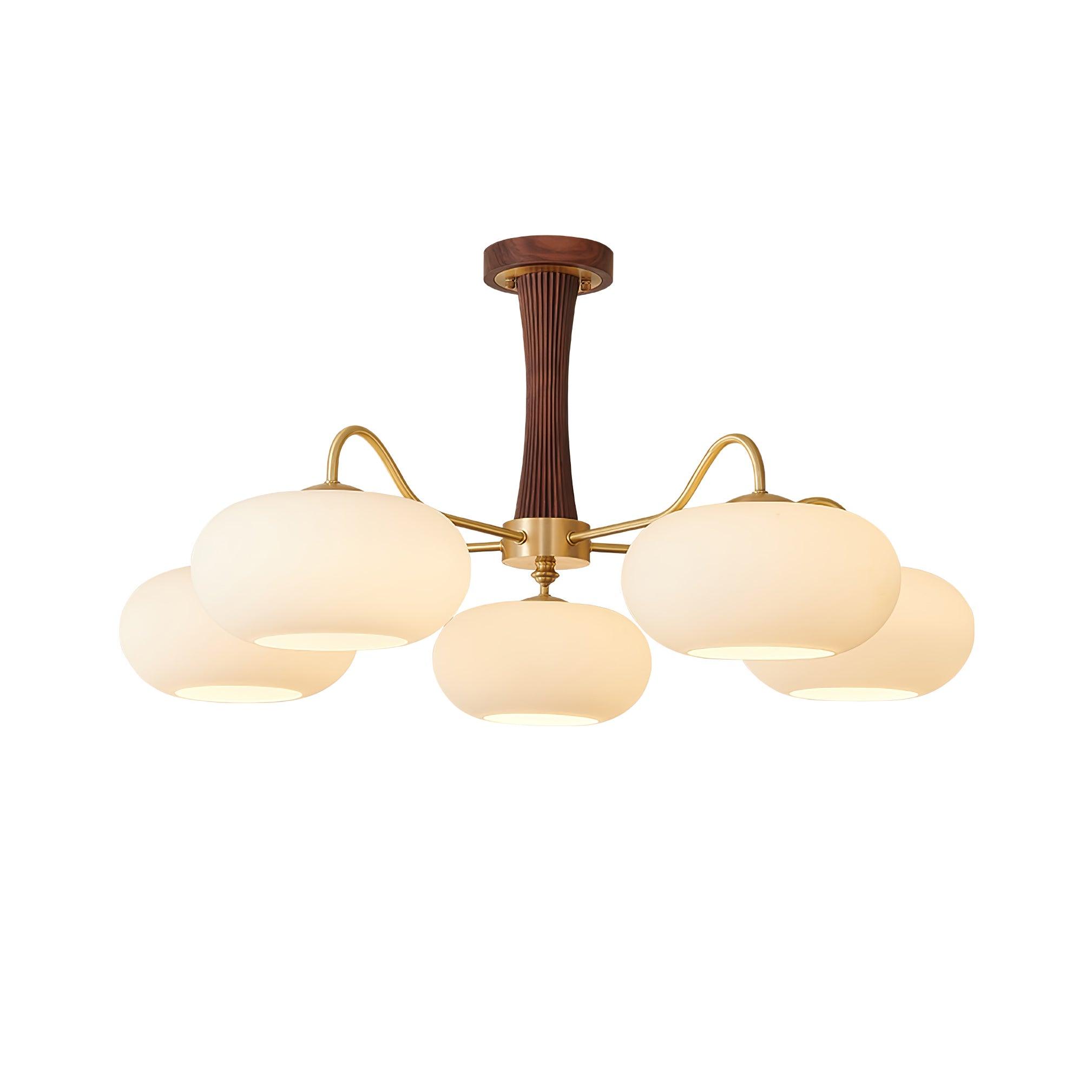 Fiorella Vintage Brass Wooden Chandelier