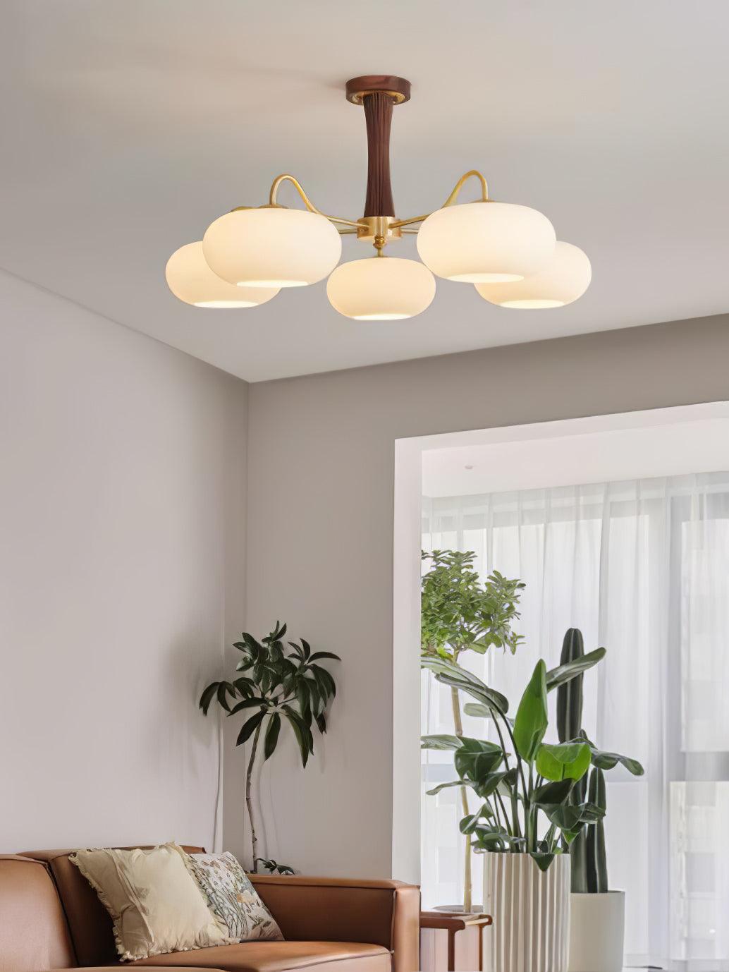 Fiorella Vintage Brass Wooden Chandelier