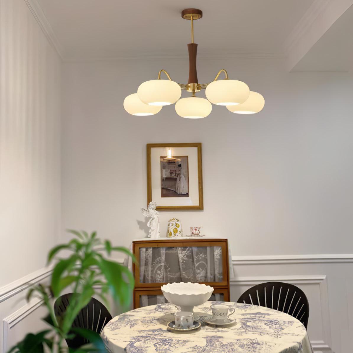 Fiorella Vintage Brass Wooden Chandelier