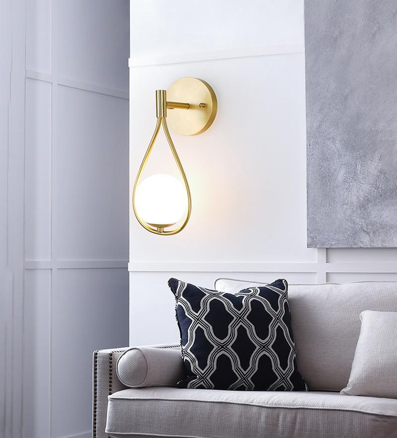 Eiralaya Modern Minimalist Vanity Brass Glass Wall Lamp