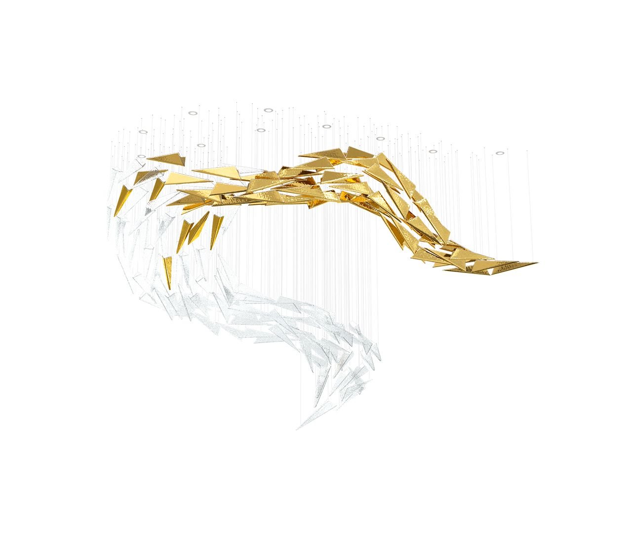 Nyvinia Glass Feather-Shape Chandelier