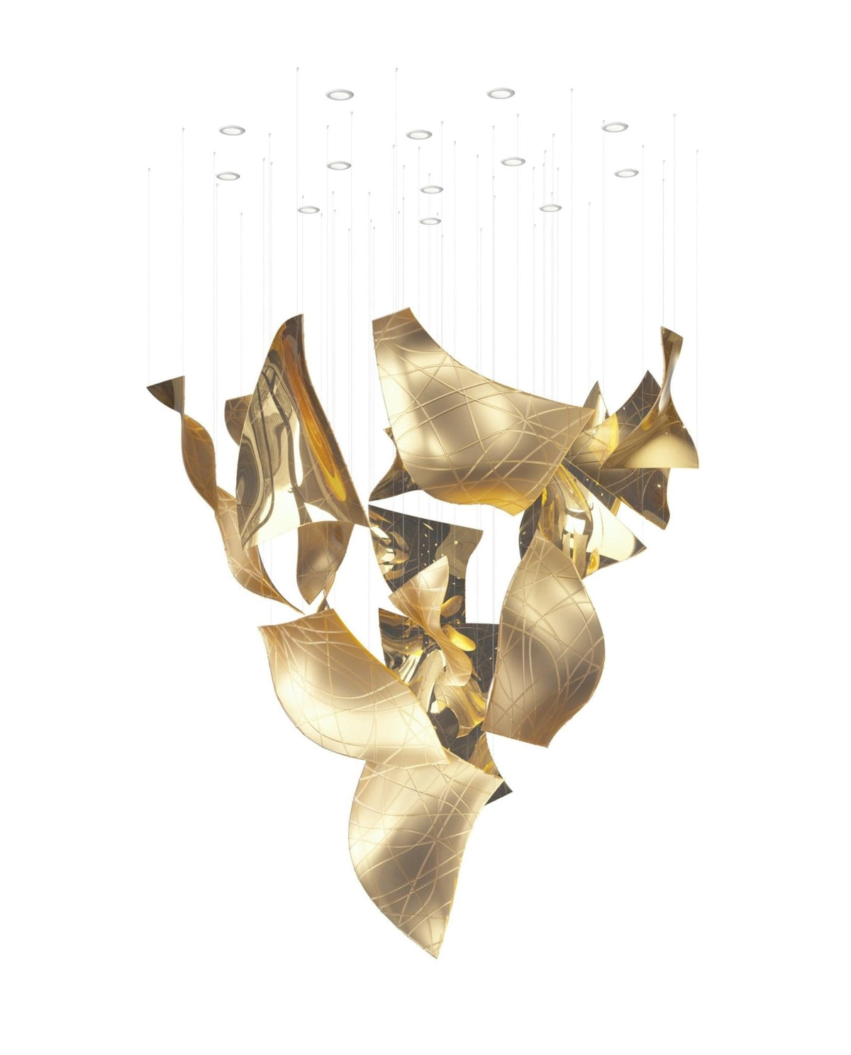 Alnoror Sculptural Gold Pendant Light