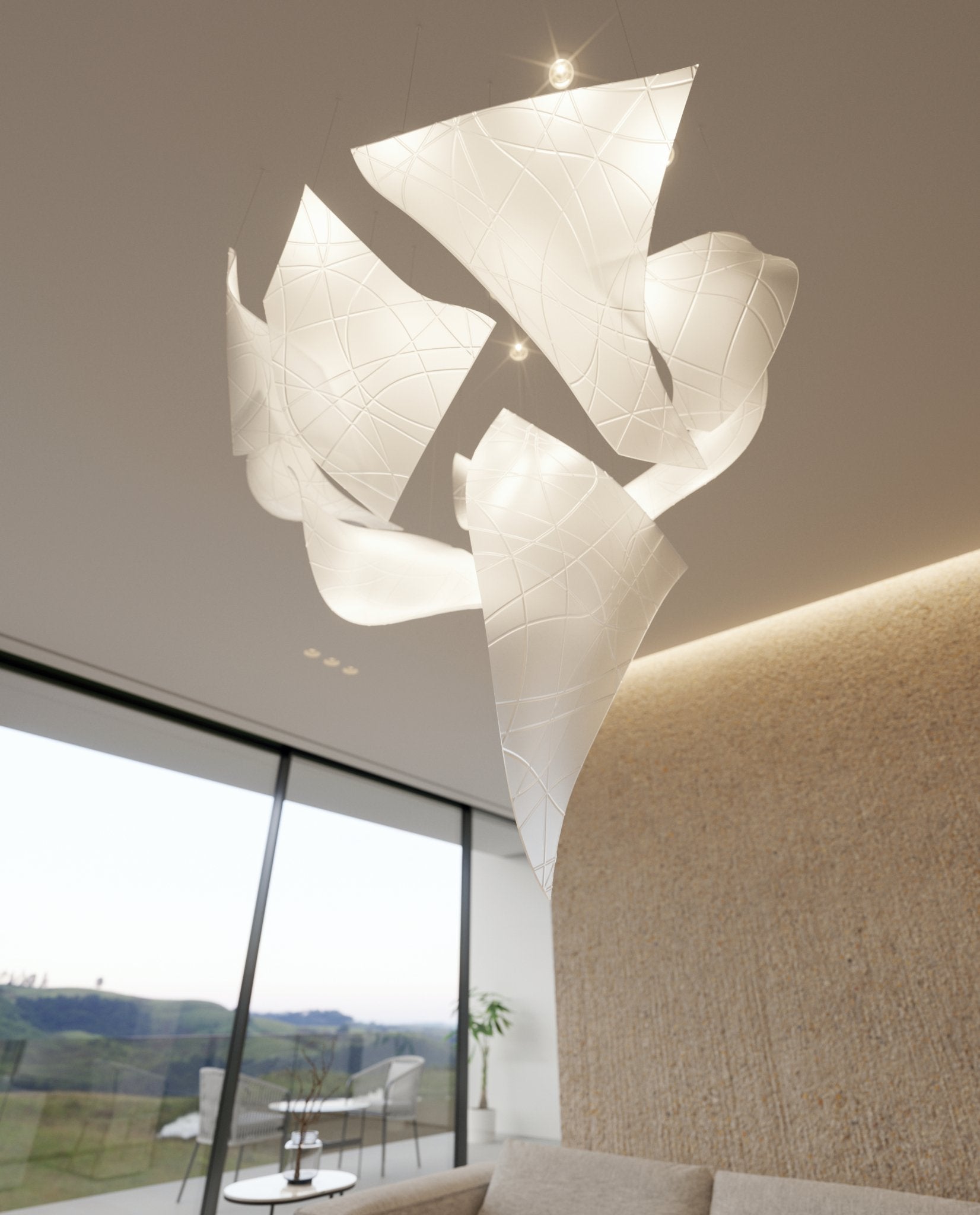 Alnoror Sculptural Gold Pendant Light