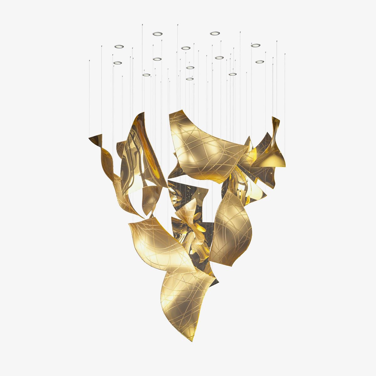 Alnoror Sculptural Gold Pendant Light