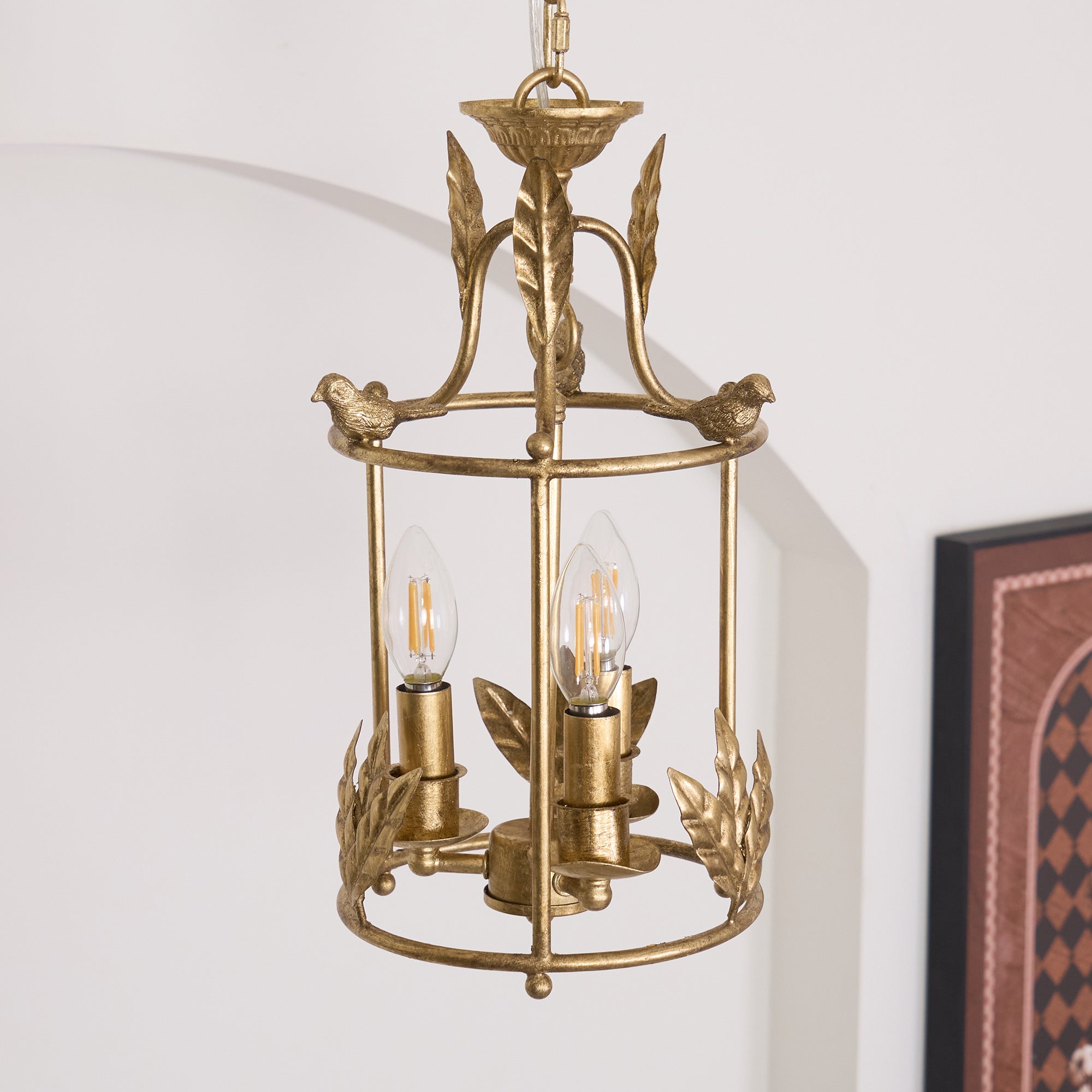 Arlen Baroque Style Metal Lantern Pendant Light