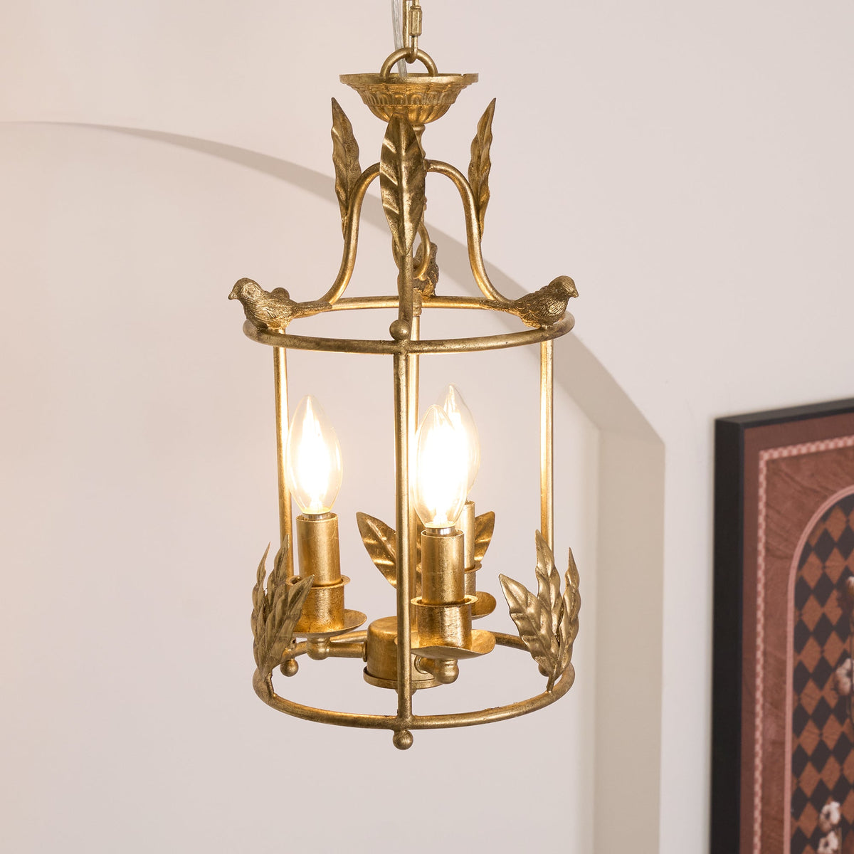 Arlen Baroque Style Metal Lantern Pendant Light