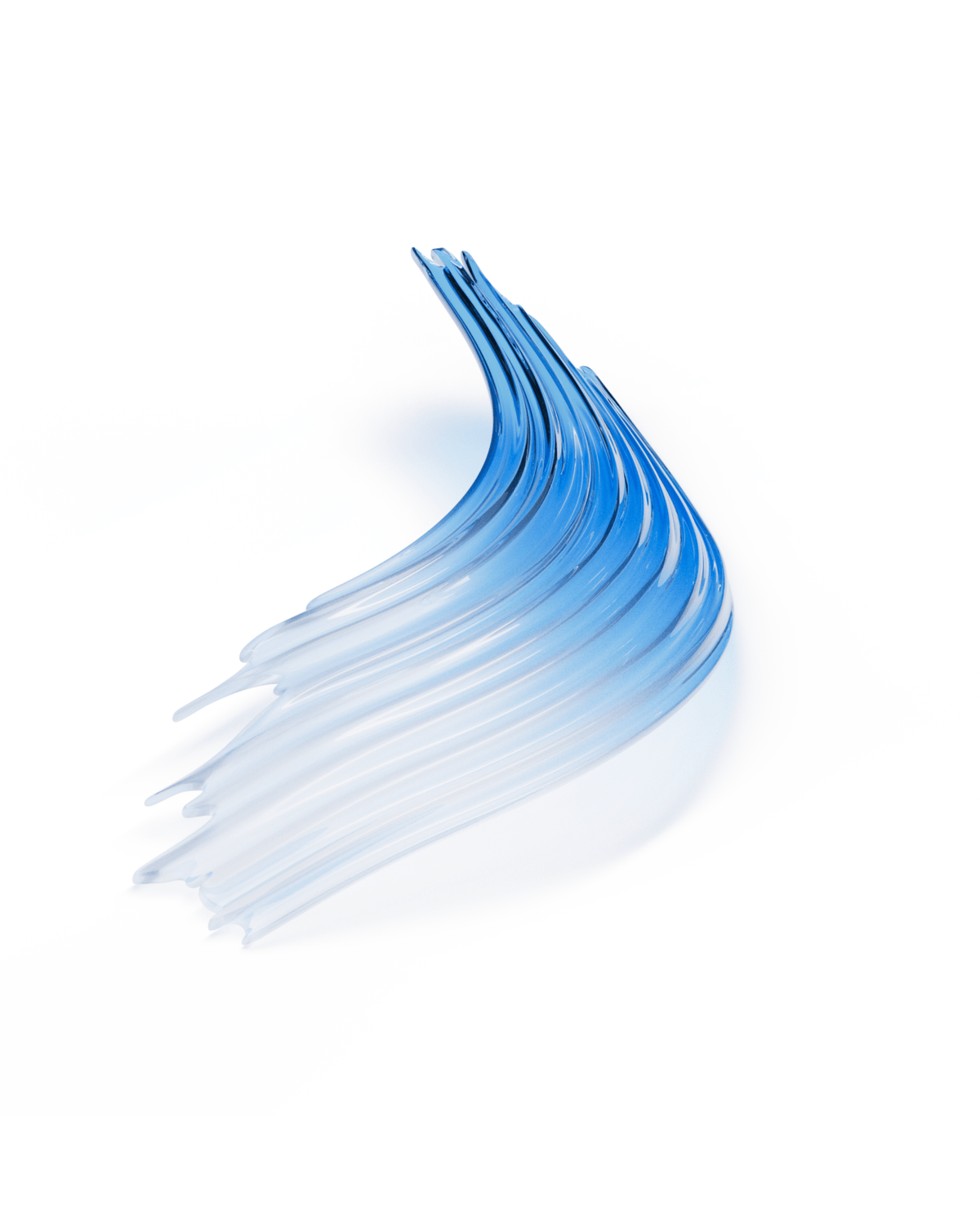 Indigo Brush Abstract Art Blue &Clear Glass Chandelier