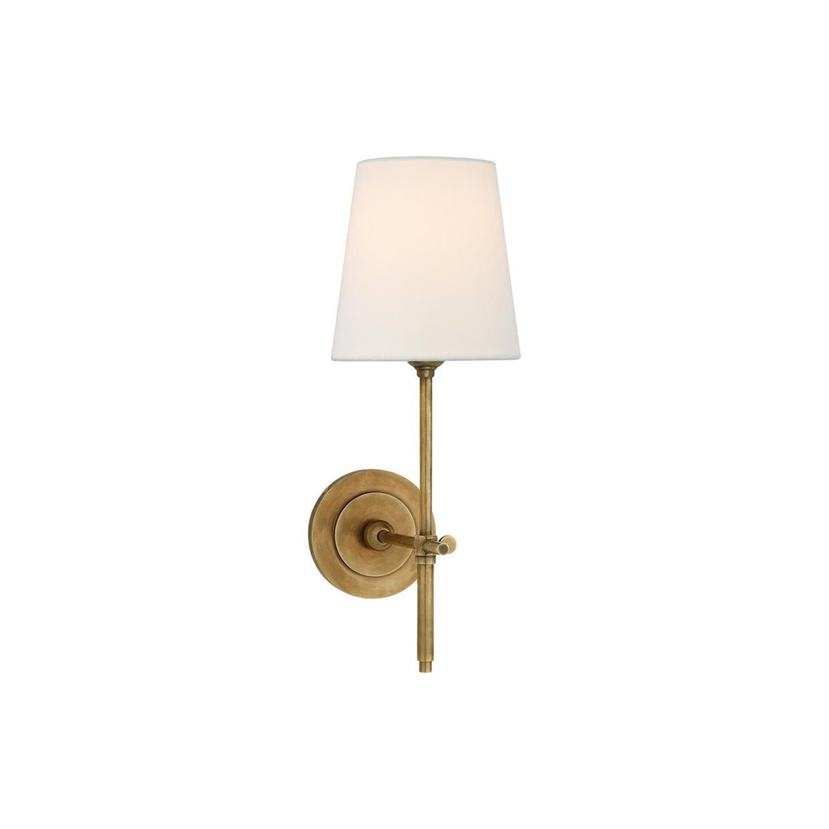 Elyse Brass White Tapered Shade Wall Light