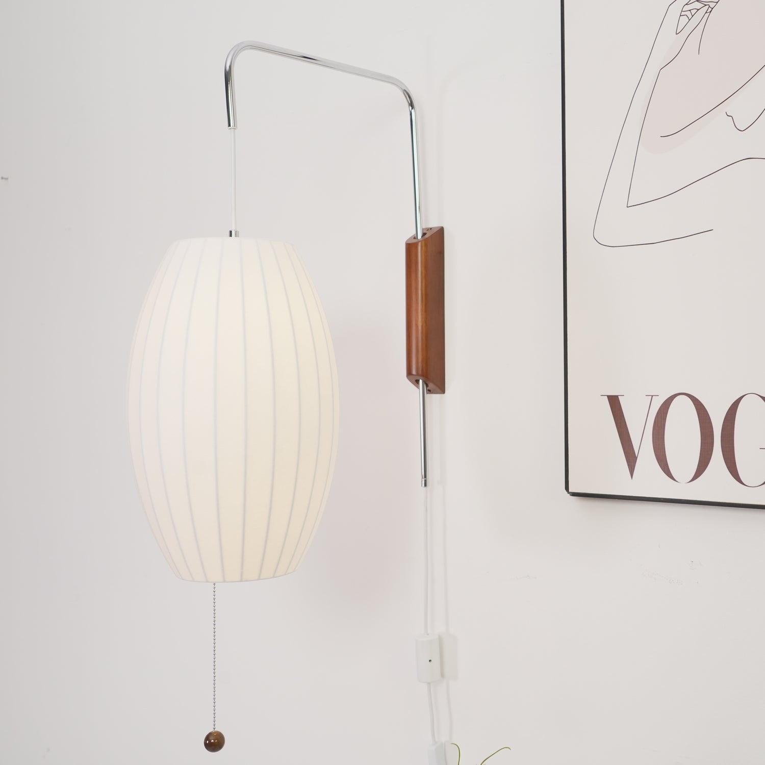 Lustra Wall Sconce Walnut Ball - Neutral Decor