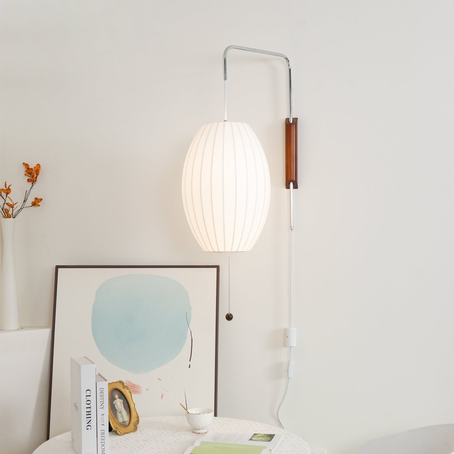 Lustra Wall Sconce Walnut Ball - Neutral Decor