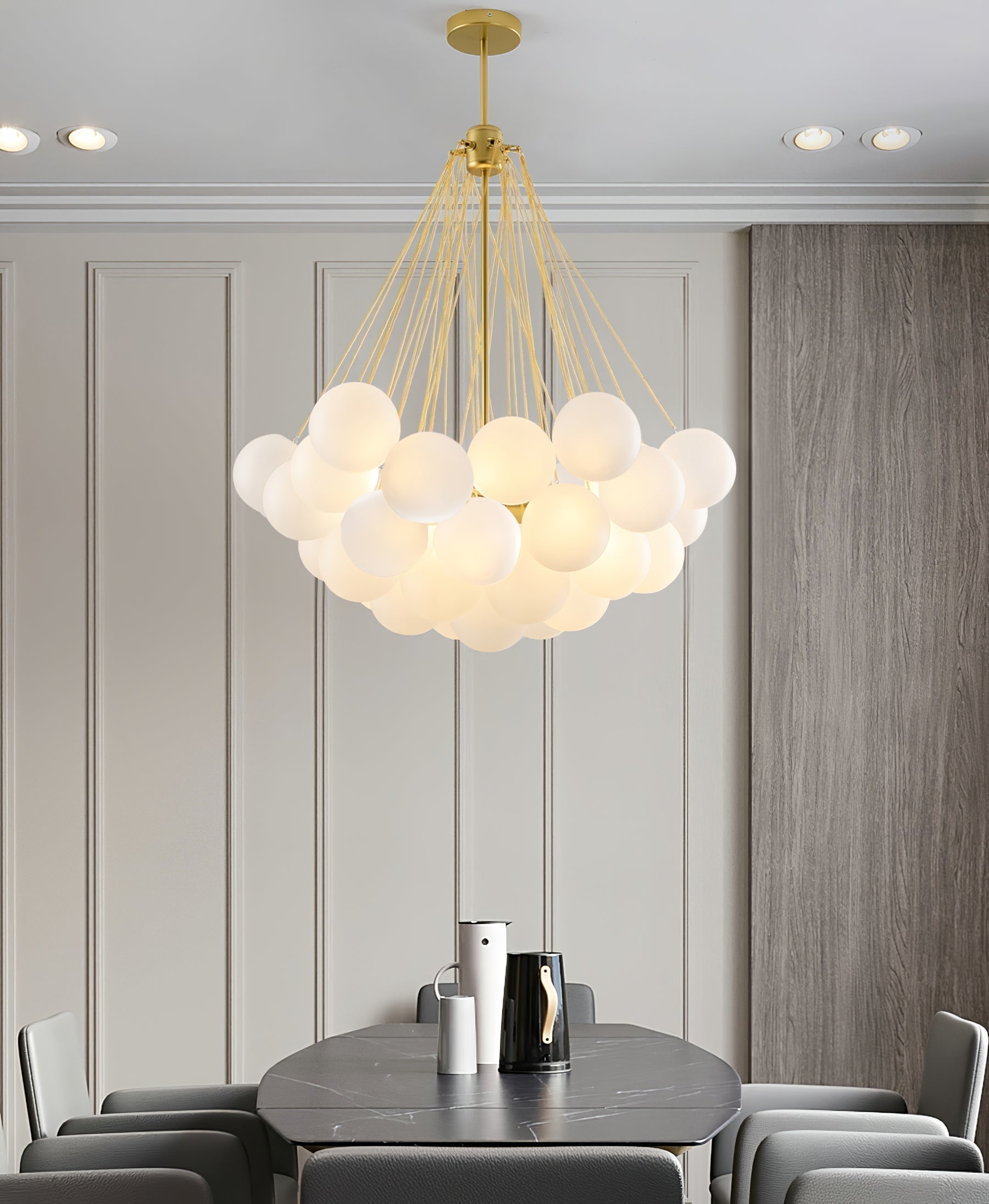 Eiririra Chandelier Bubble Frosted Glass