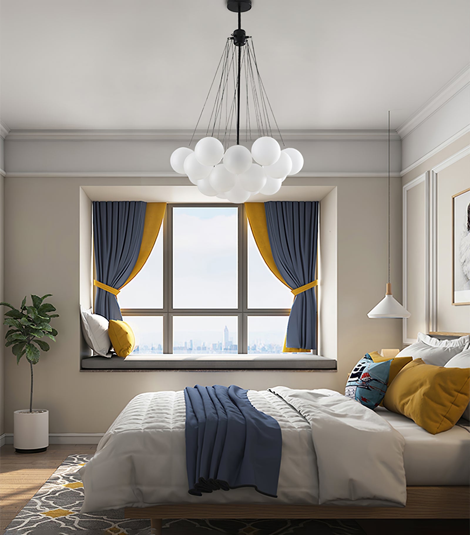 Eiririra Chandelier Bubble Frosted Glass