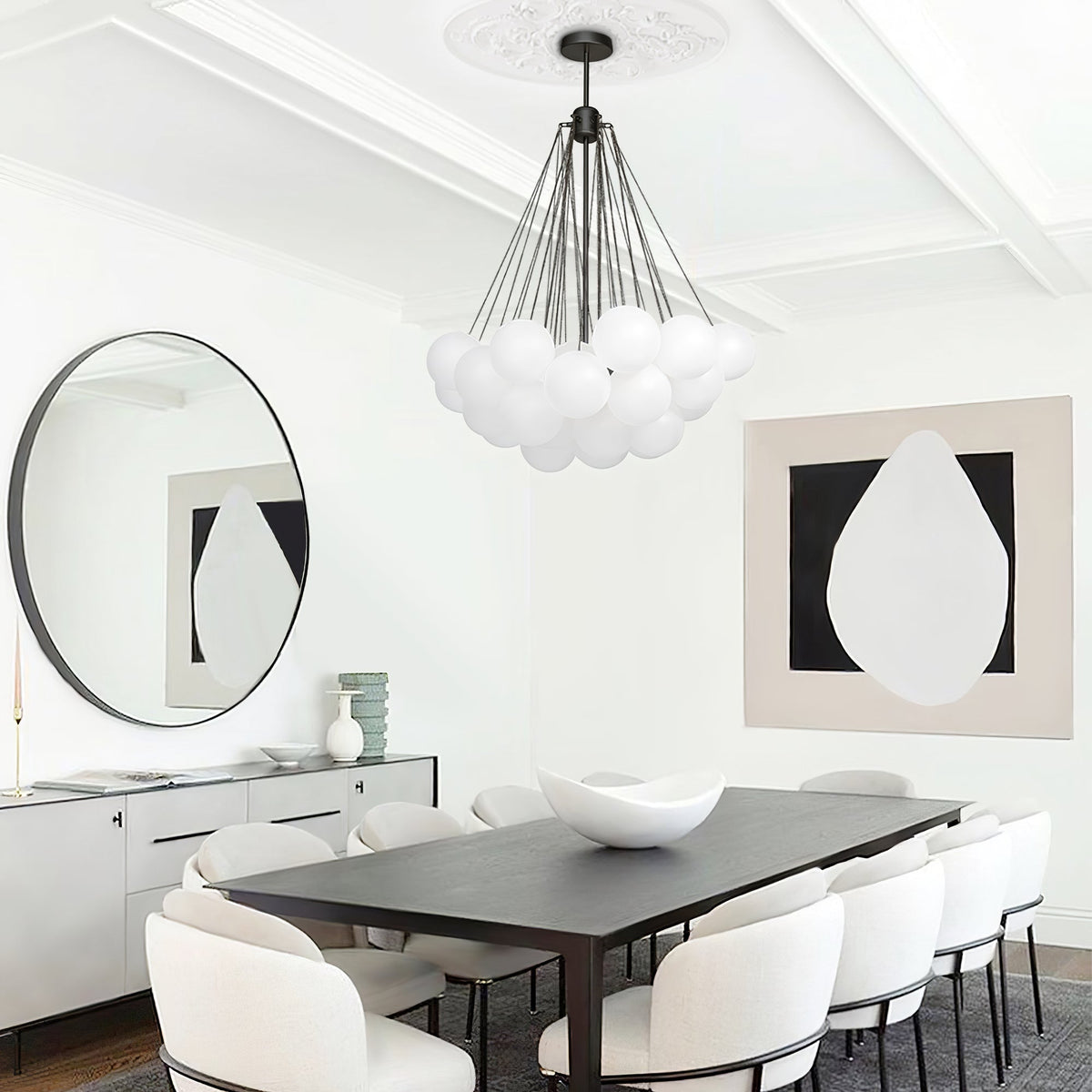 Eiririra Chandelier Bubble Frosted Glass