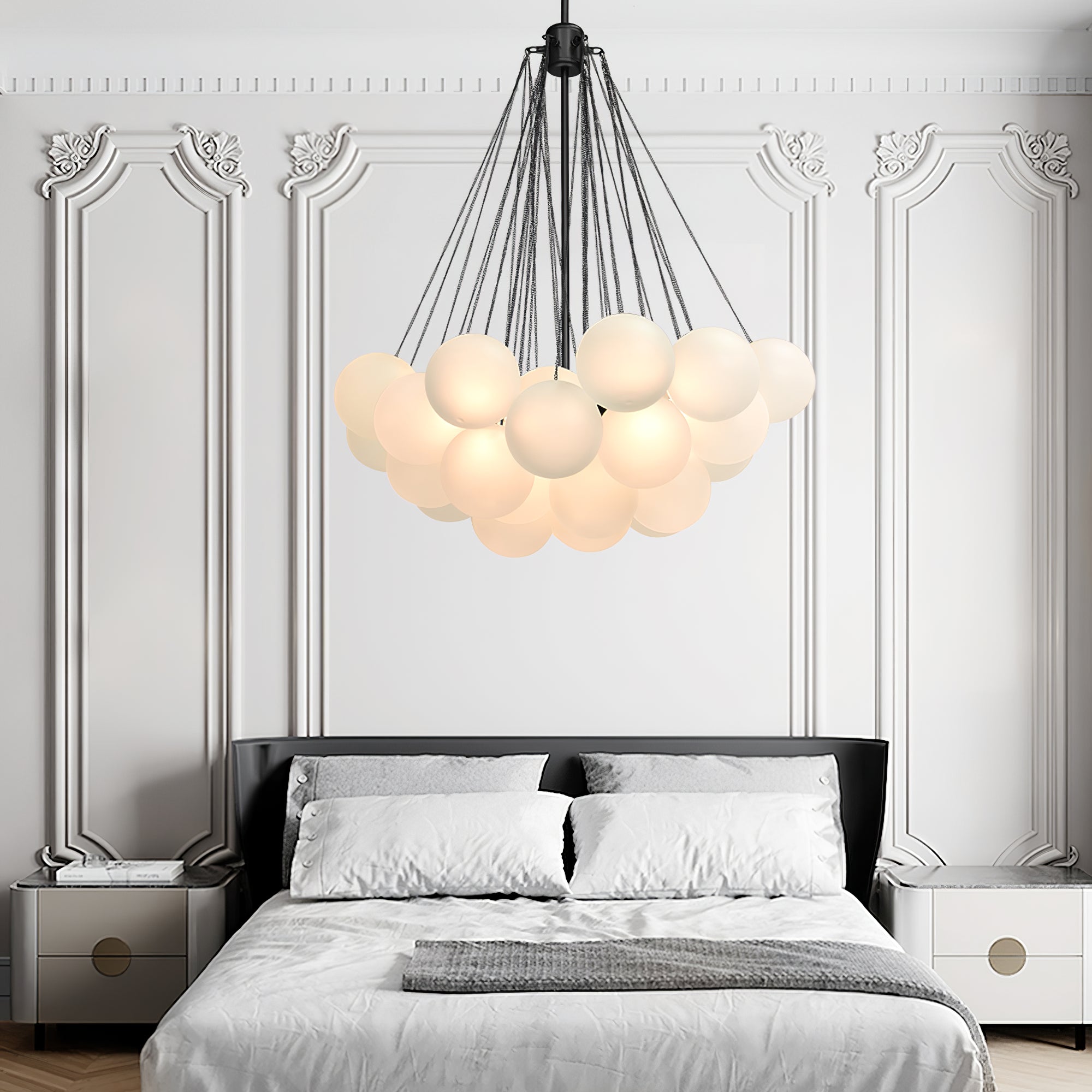 Eiririra Chandelier Bubble Frosted Glass