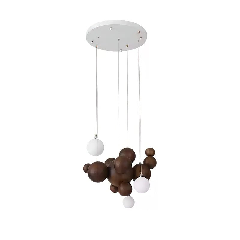 Elveraria Chandelier Wood & Acrylic Bubble Ball Cluster