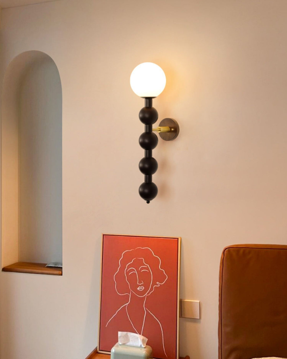 Olaeia Modern Minimalist Bubbly Wooden Glass Wall Lamp