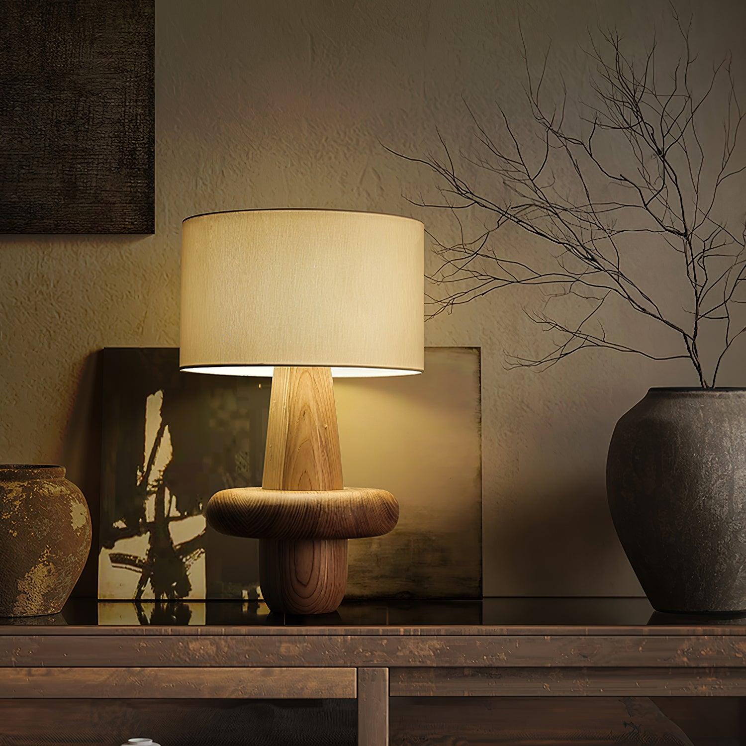 Ring Minimalist Wood Table Lamp