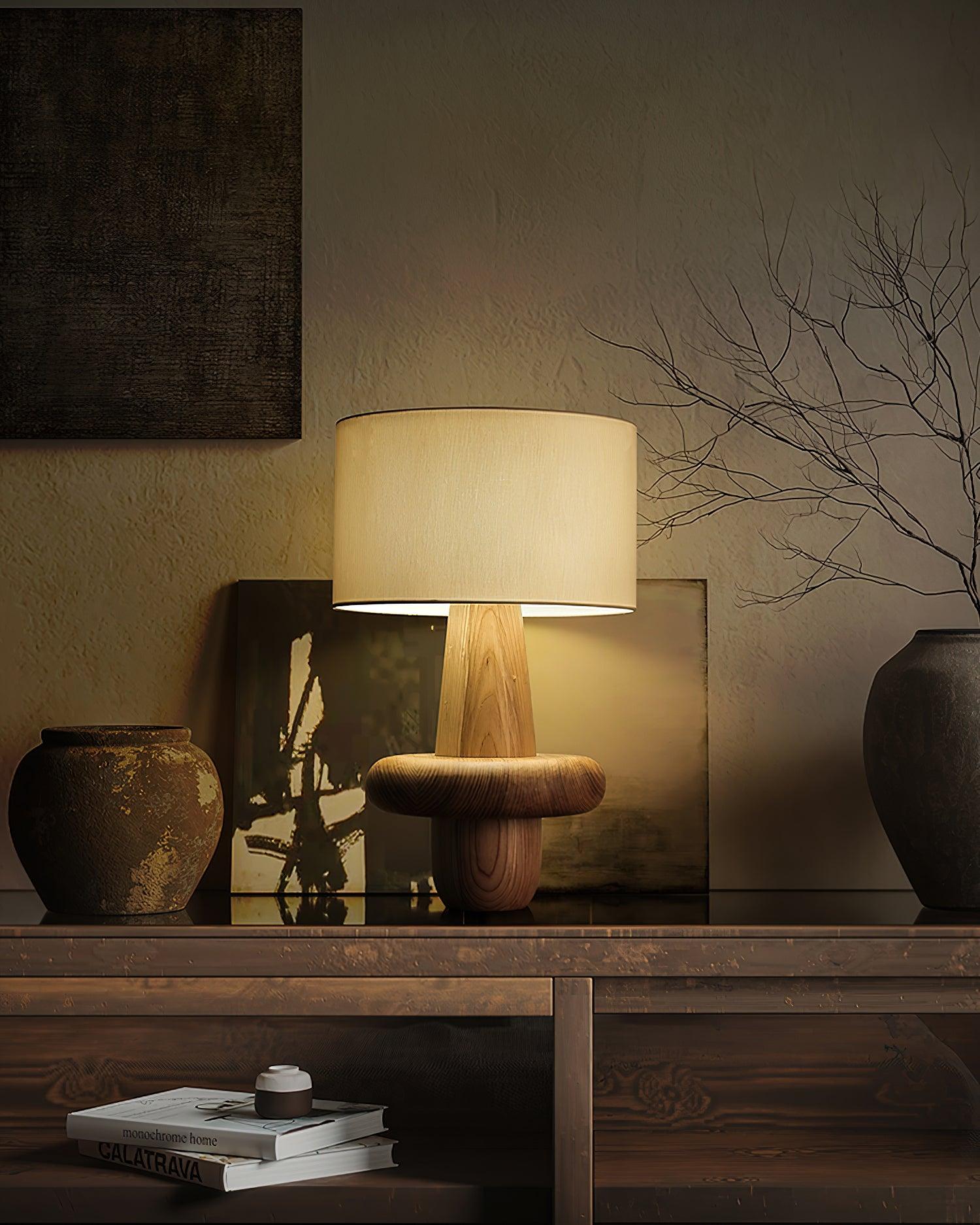 Ring Minimalist Wood Table Lamp