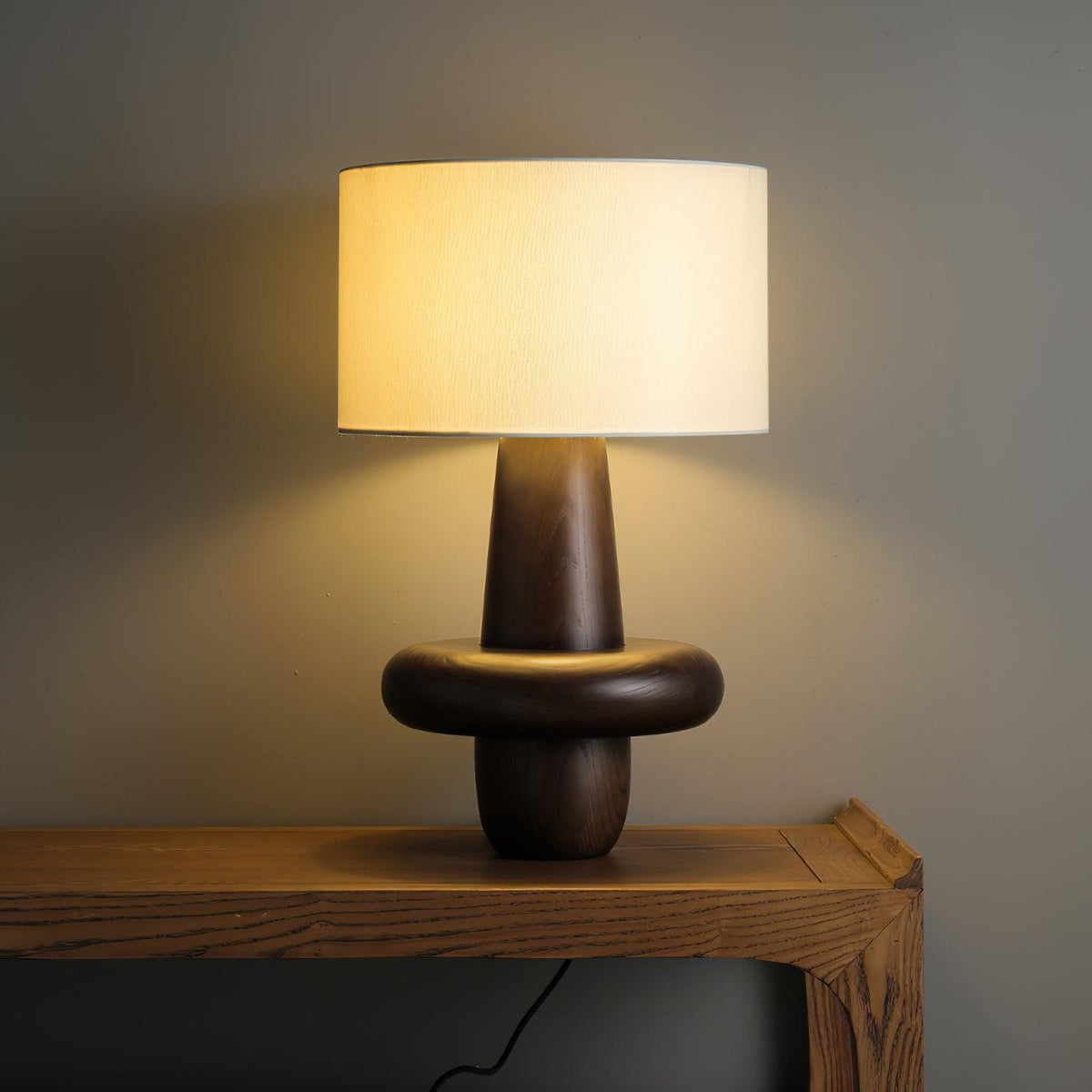 Ring Minimalist Wood Table Lamp