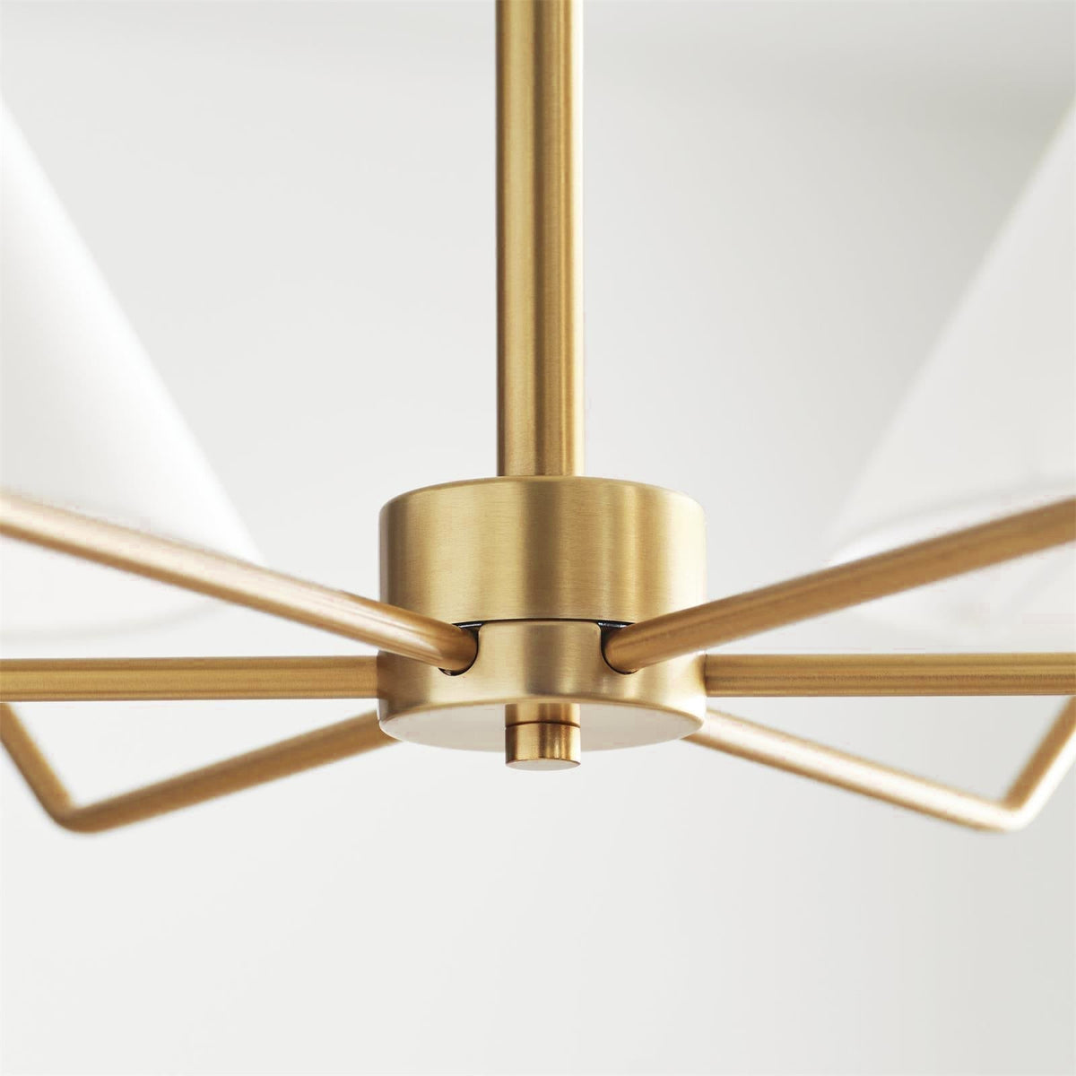 Kevenor Chandelier Brass Fabric Cone Shades Modern