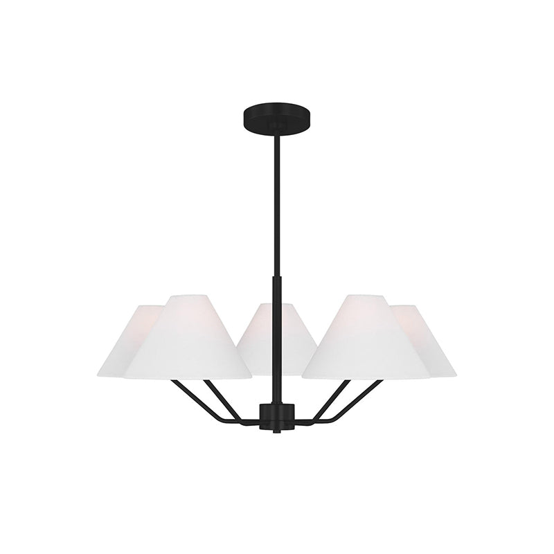 Kevenor Chandelier Brass Fabric Cone Shades Modern