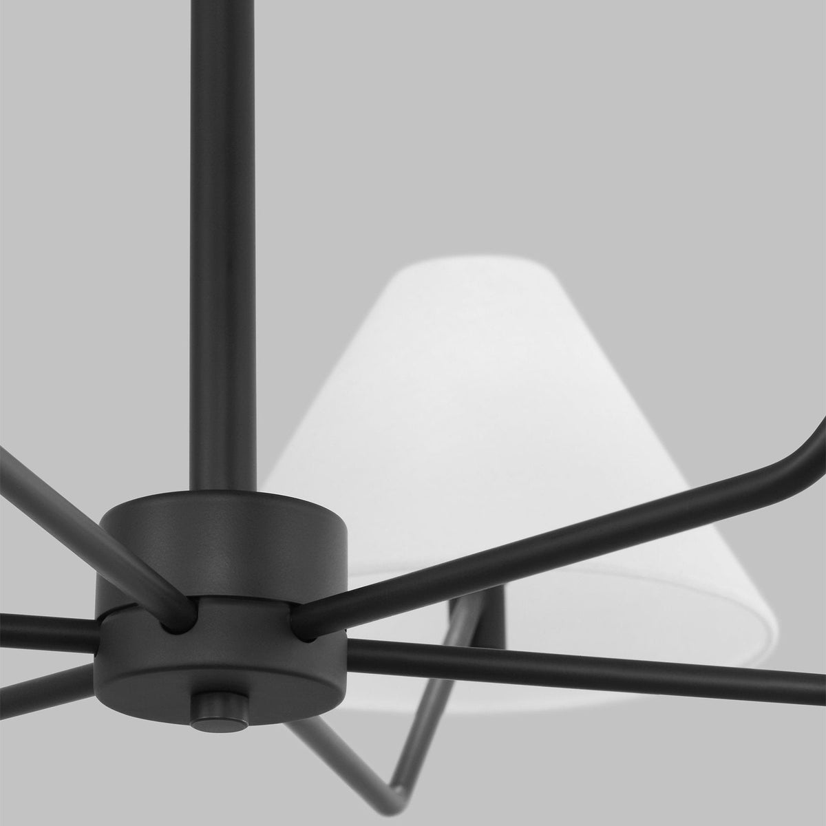 Kevenor Chandelier Brass Fabric Cone Shades Modern