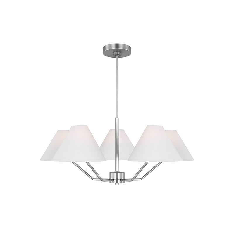 Kevenor Chandelier Brass Fabric Cone Shades Modern