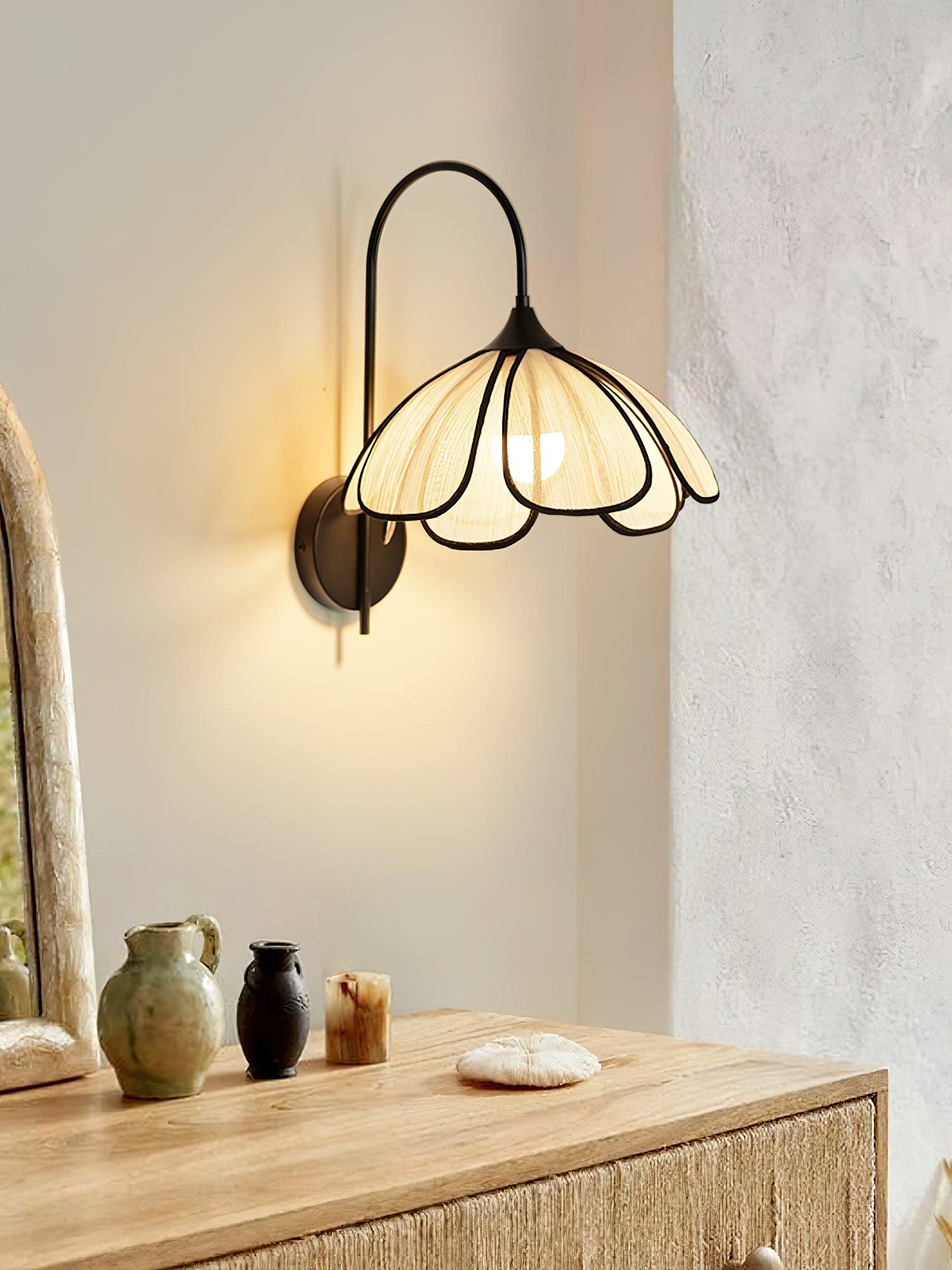 Ivsiliel Natural Burnt Petal Wall Lamp - Neutral Decor