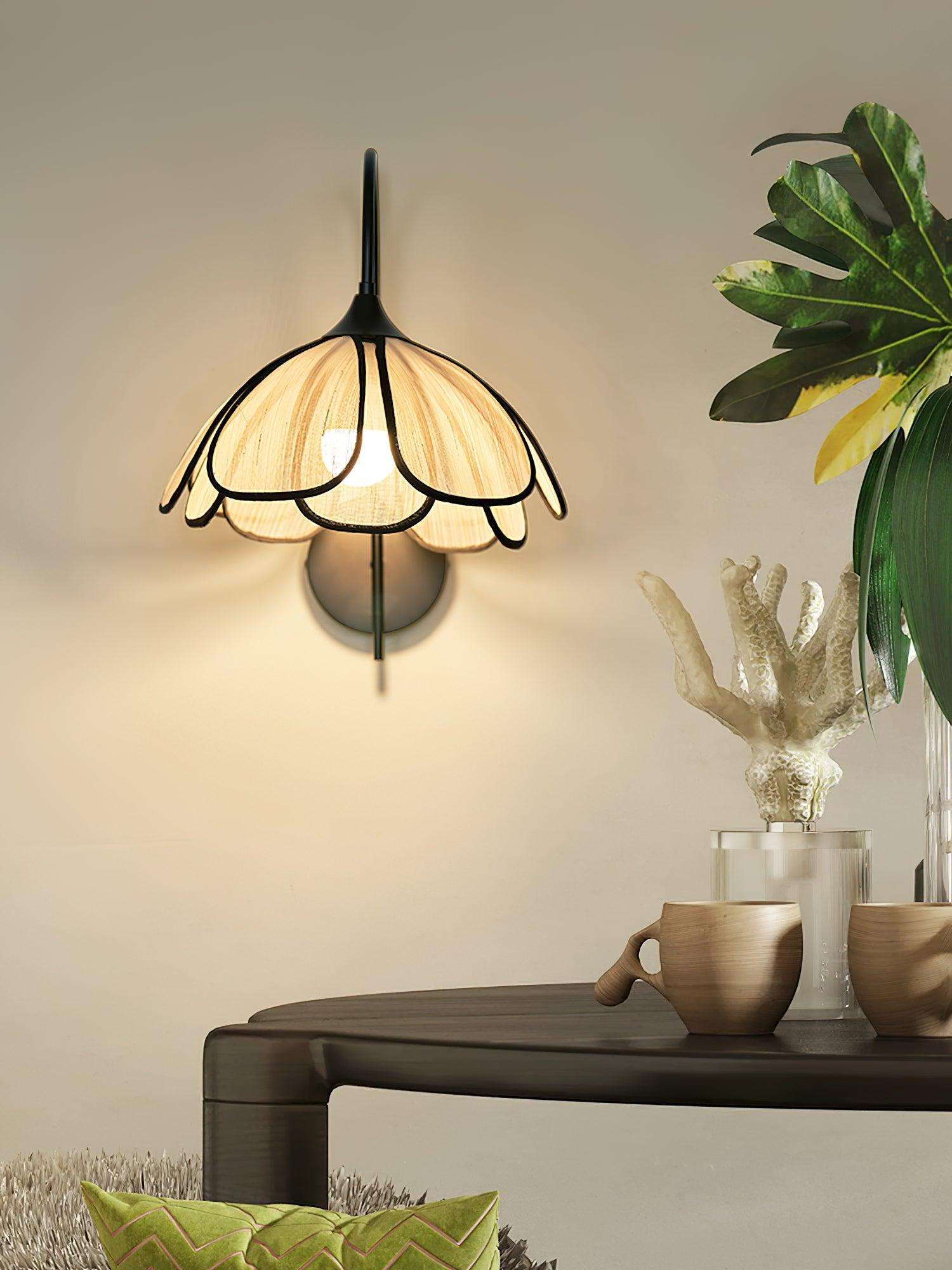 Ivsiliel Natural Burnt Petal Wall Lamp - Neutral Decor