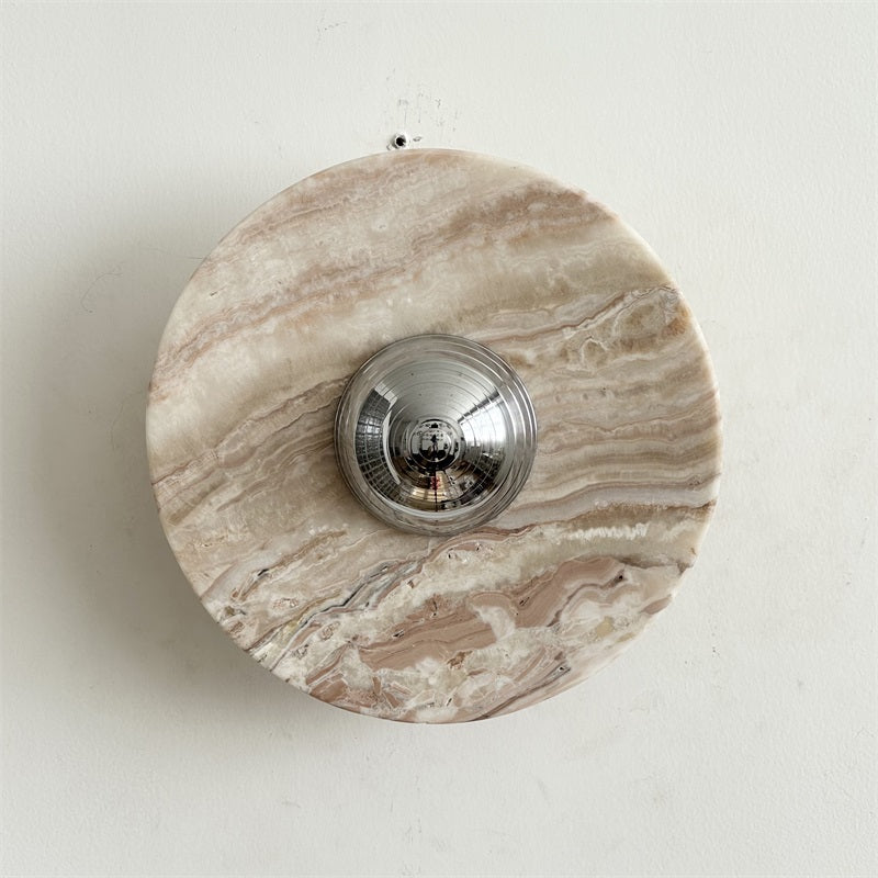 Alba Modern Minimalist Chrome Marble Wall Lamp