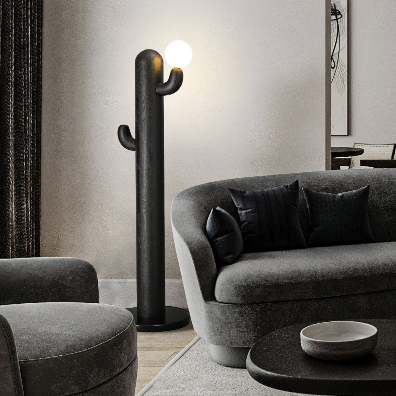 Blaze Cactus Wood Floor Lamp