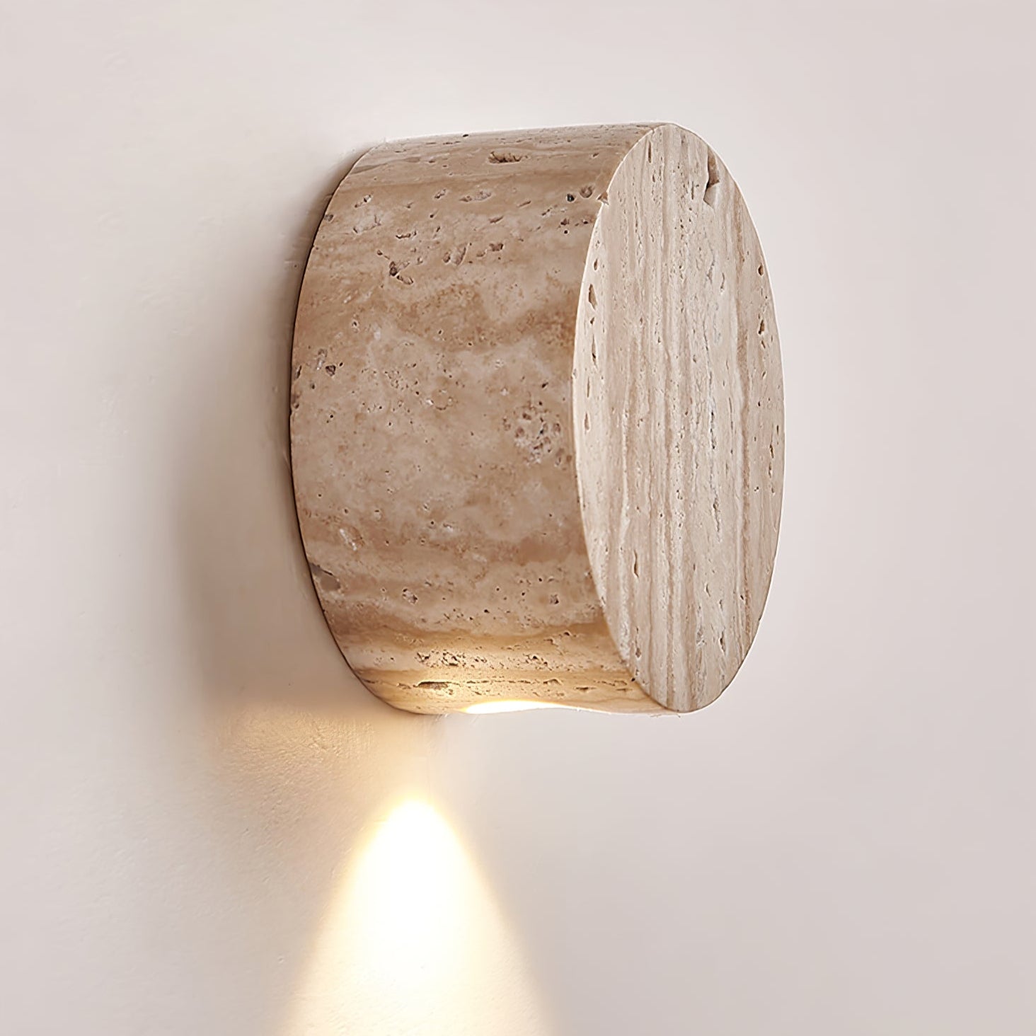 Caelan Minimalist Travertine Wall Lamp