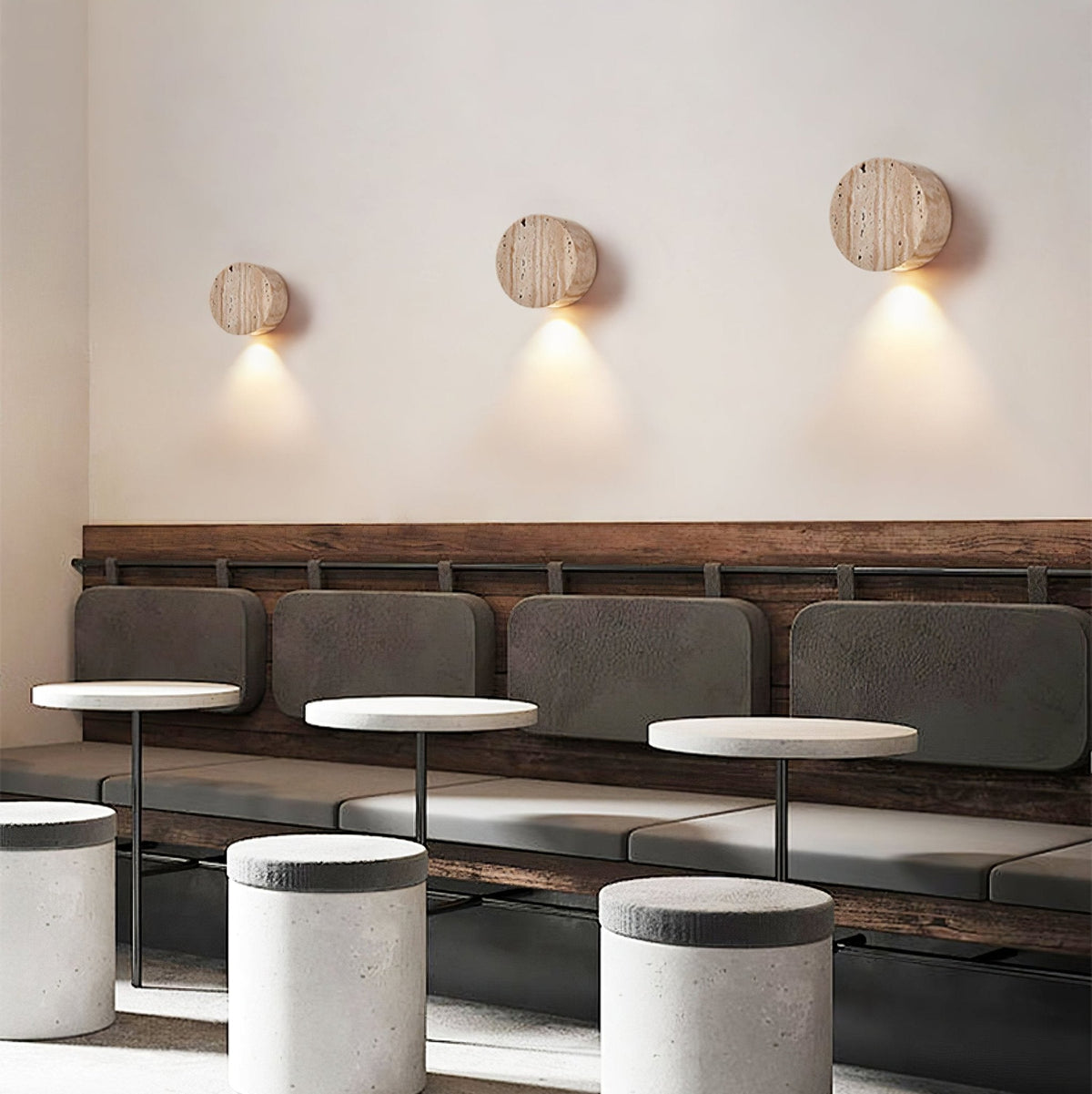 Caelan Minimalist Travertine Wall Lamp