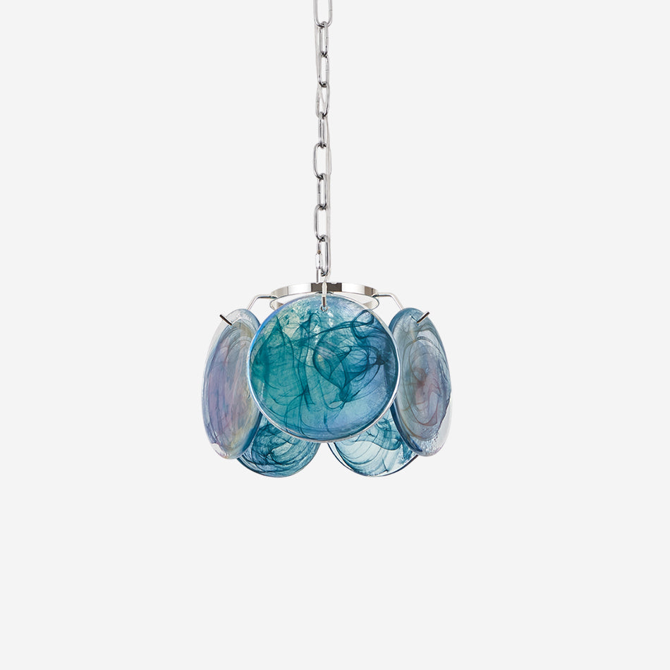 Caelina Pendant Lamp Swirling Glass Discs - Neutral Decor