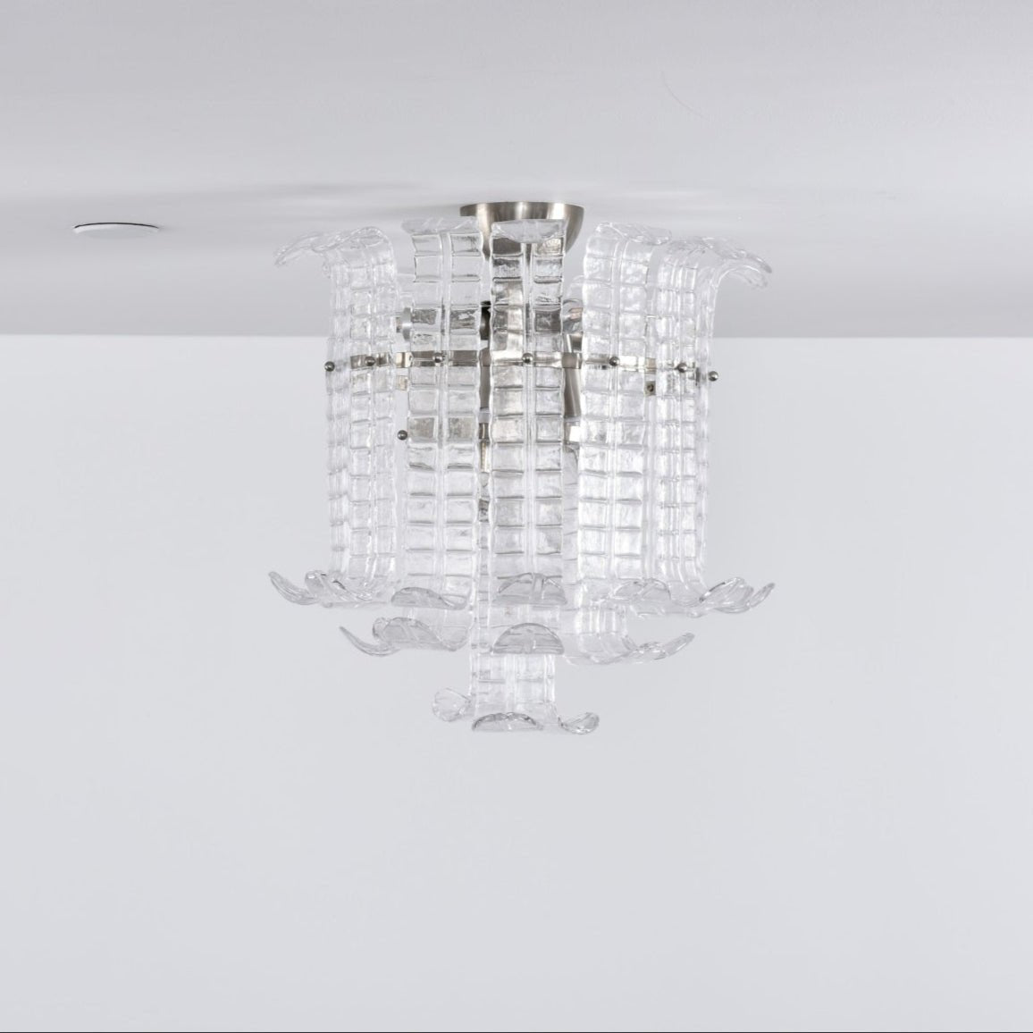 Lioreleria Ceiling Lamp Clear Murano Glass Flush Mount