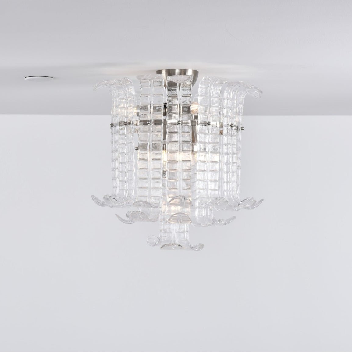 Lioreleria Ceiling Lamp Clear Murano Glass Flush Mount