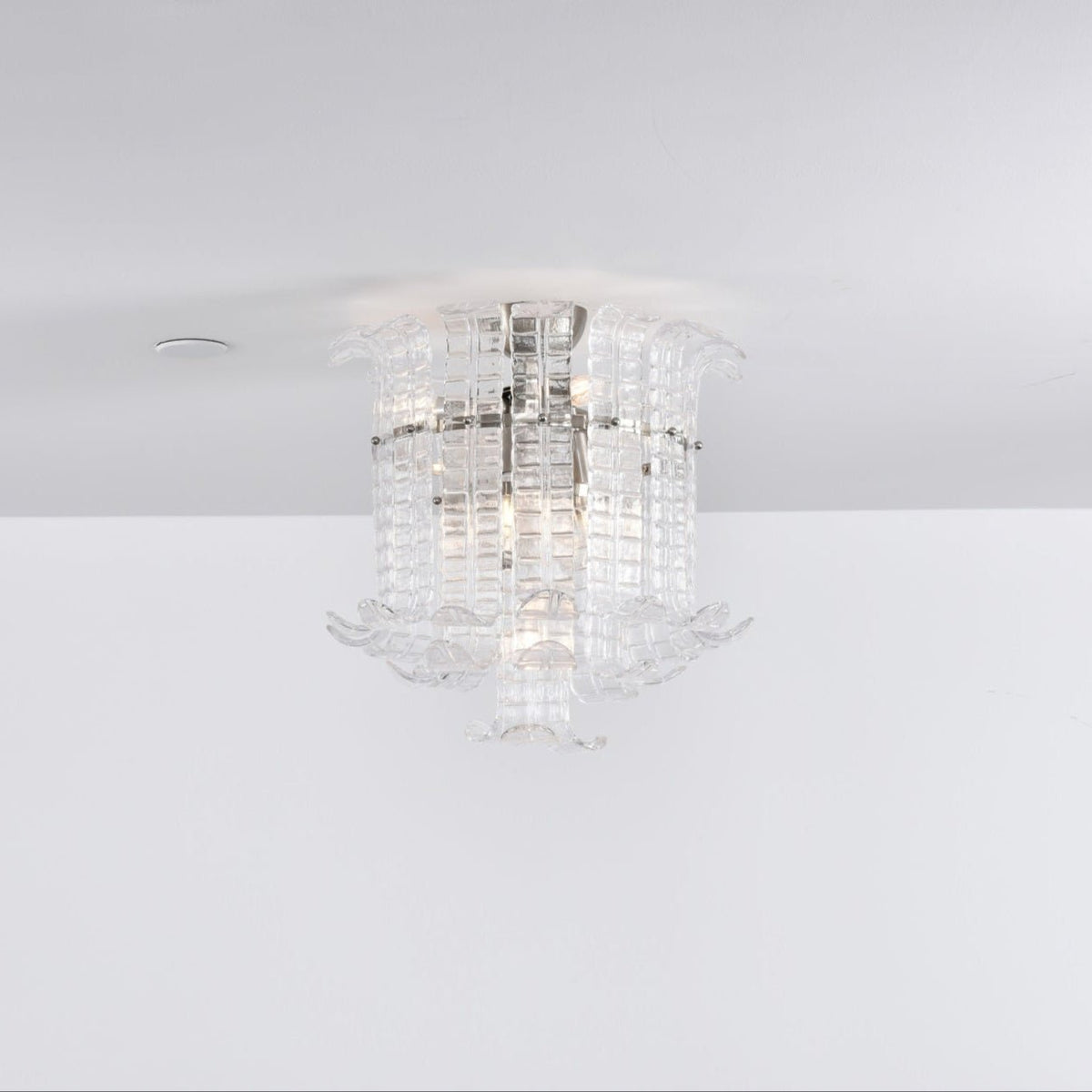 Lioreleria Ceiling Lamp Clear Murano Glass Flush Mount